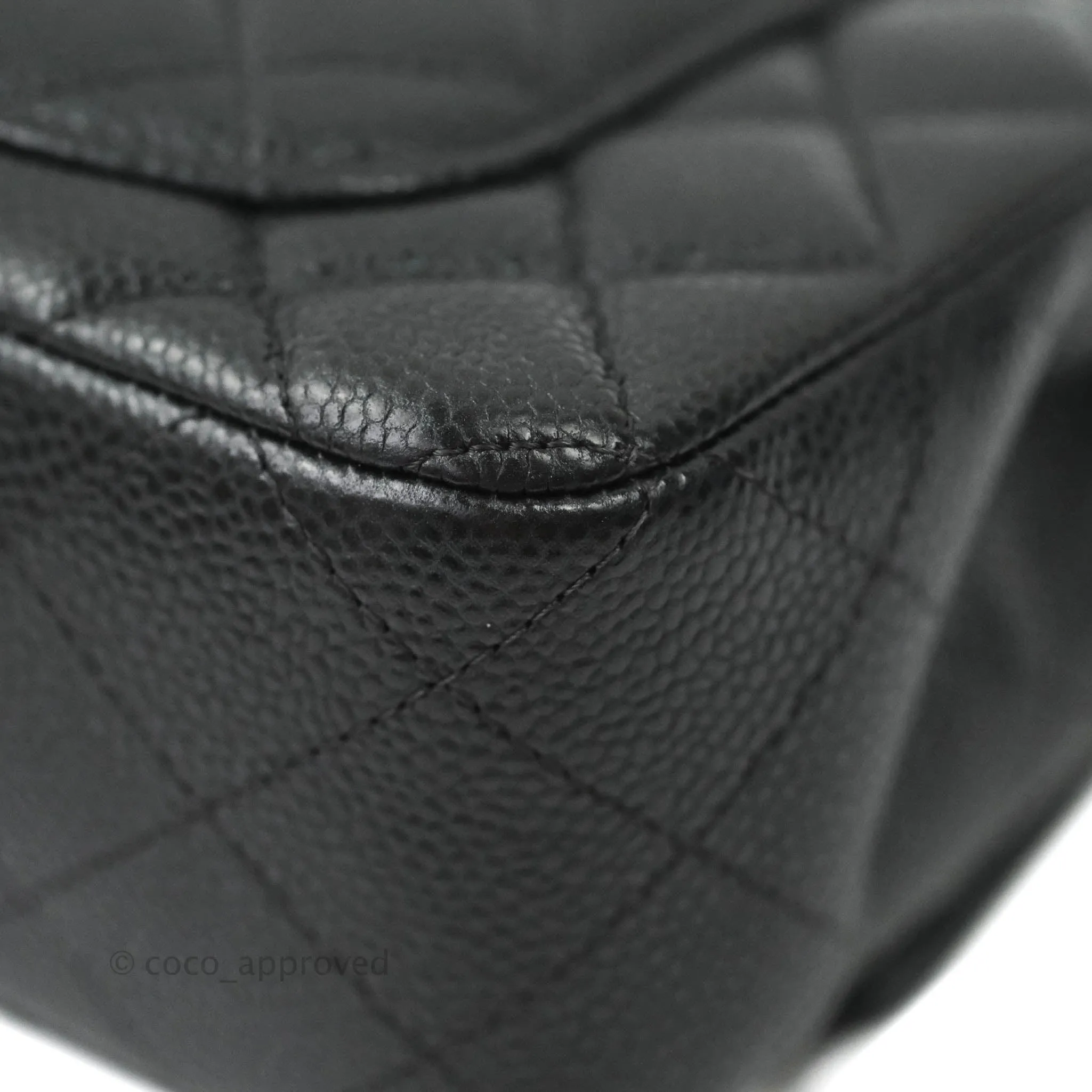 Chanel Classic Quilted Mini Rectangular Flap Pearly Grey Caviar Gold Hardware