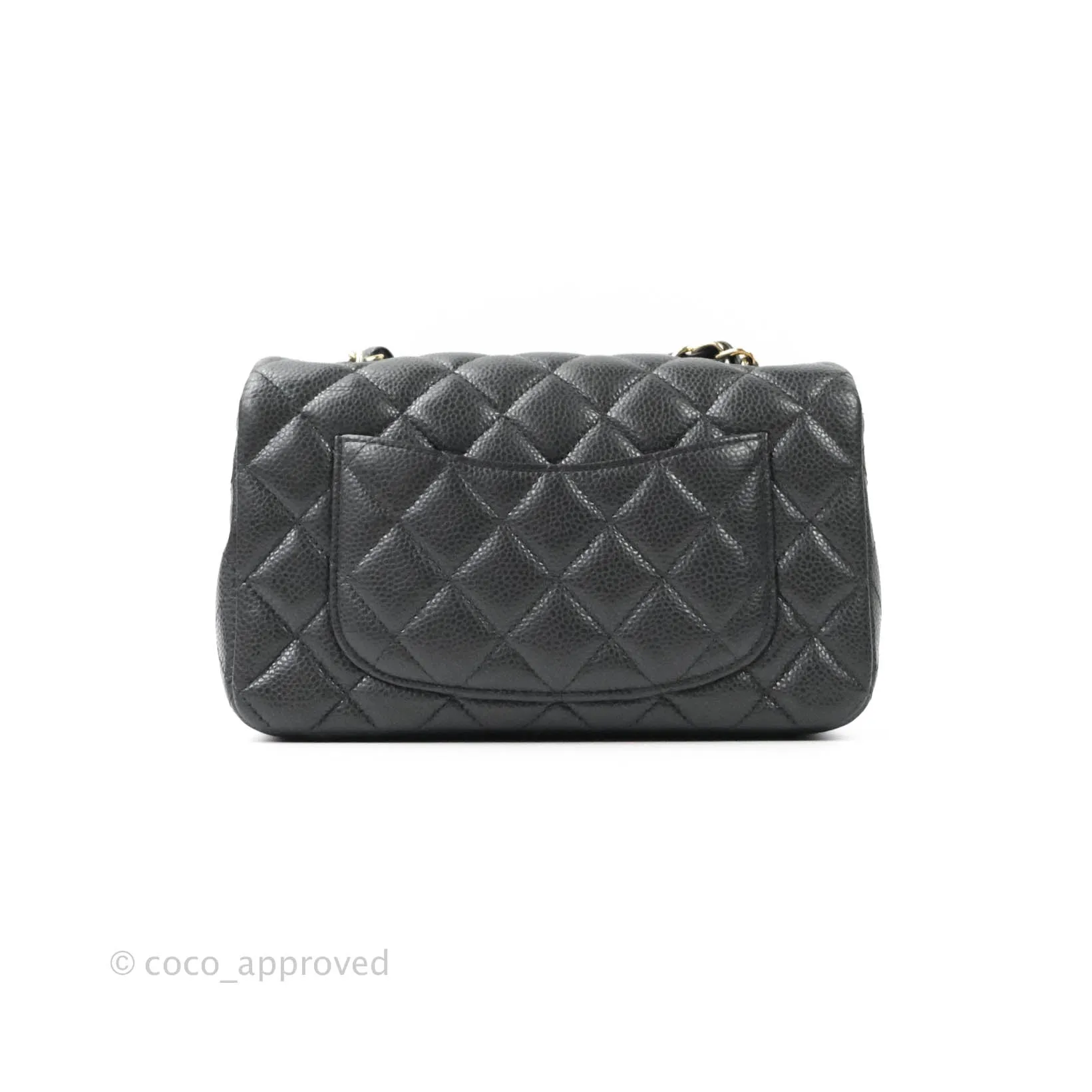 Chanel Classic Quilted Mini Rectangular Flap Pearly Grey Caviar Gold Hardware
