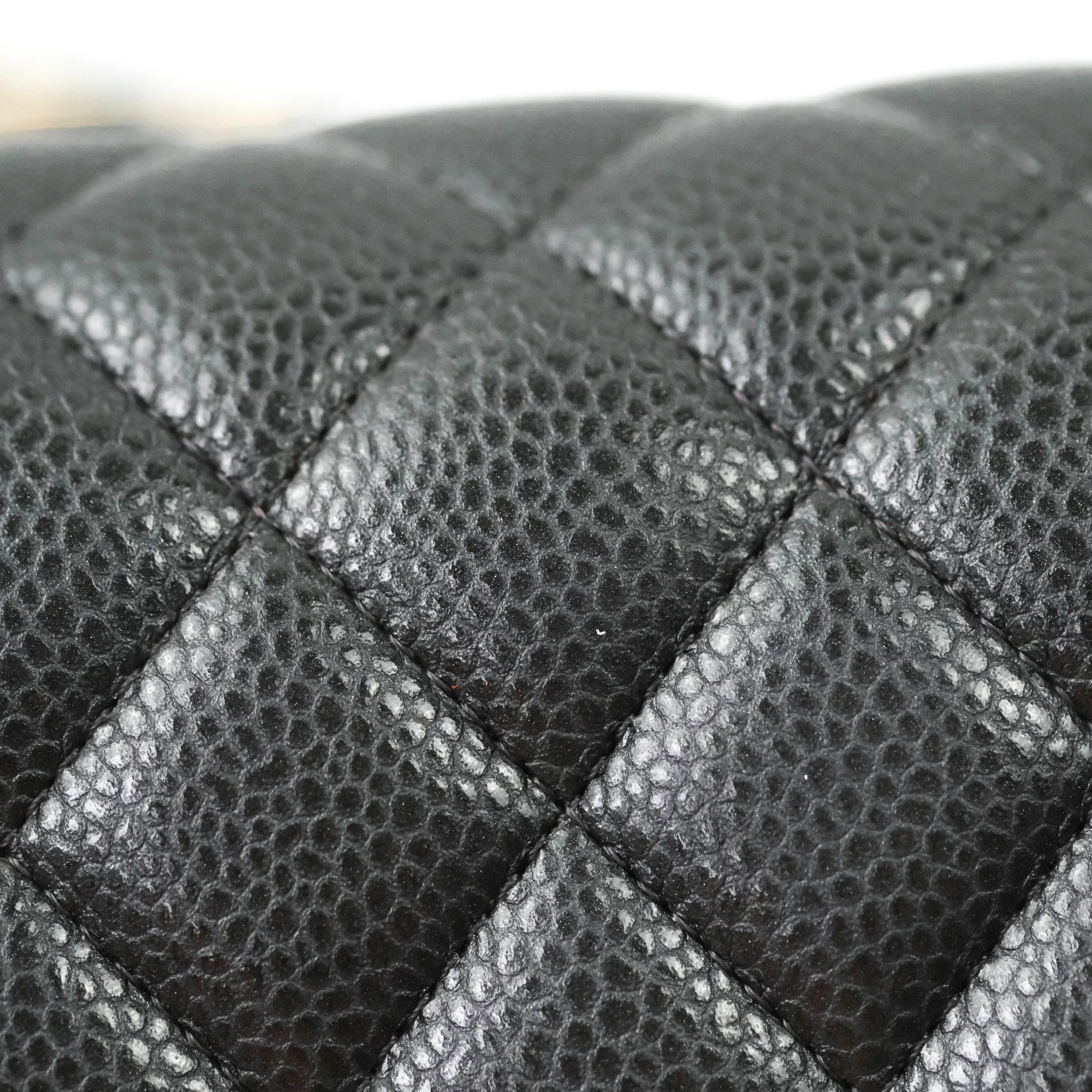 Chanel Classic Quilted Mini Rectangular Flap Pearly Grey Caviar Gold Hardware