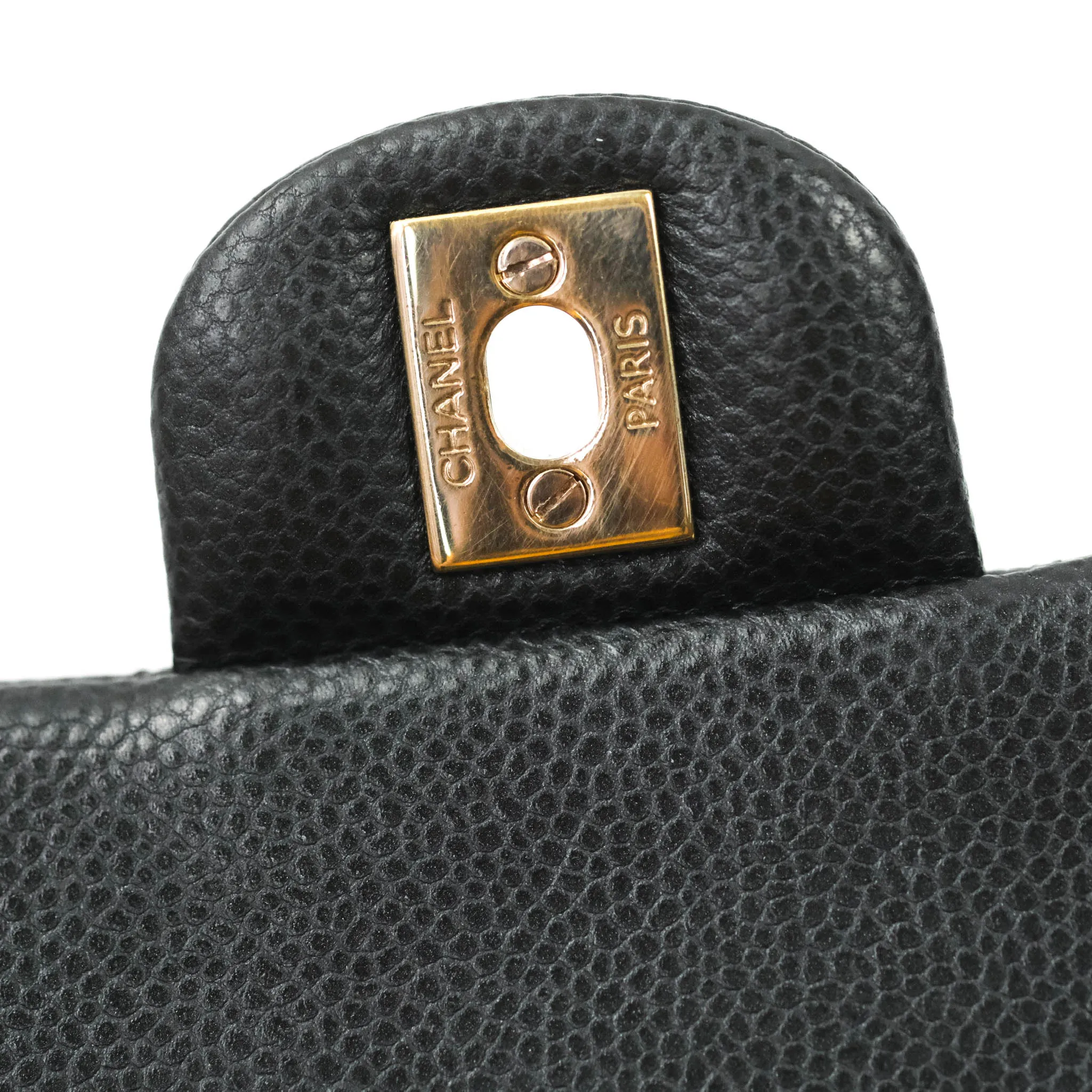 Chanel Classic Quilted Mini Rectangular Flap Pearly Grey Caviar Gold Hardware