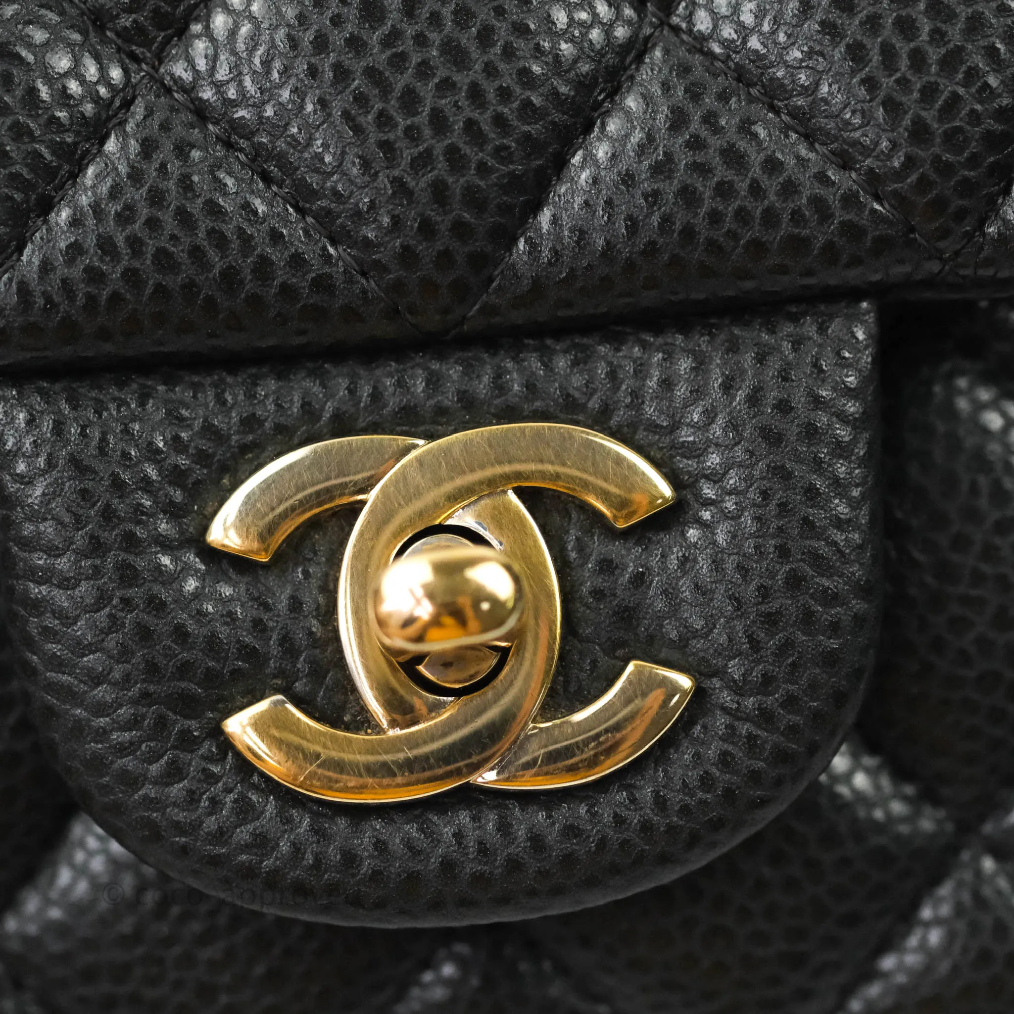 Chanel Classic Quilted Mini Rectangular Flap Pearly Grey Caviar Gold Hardware