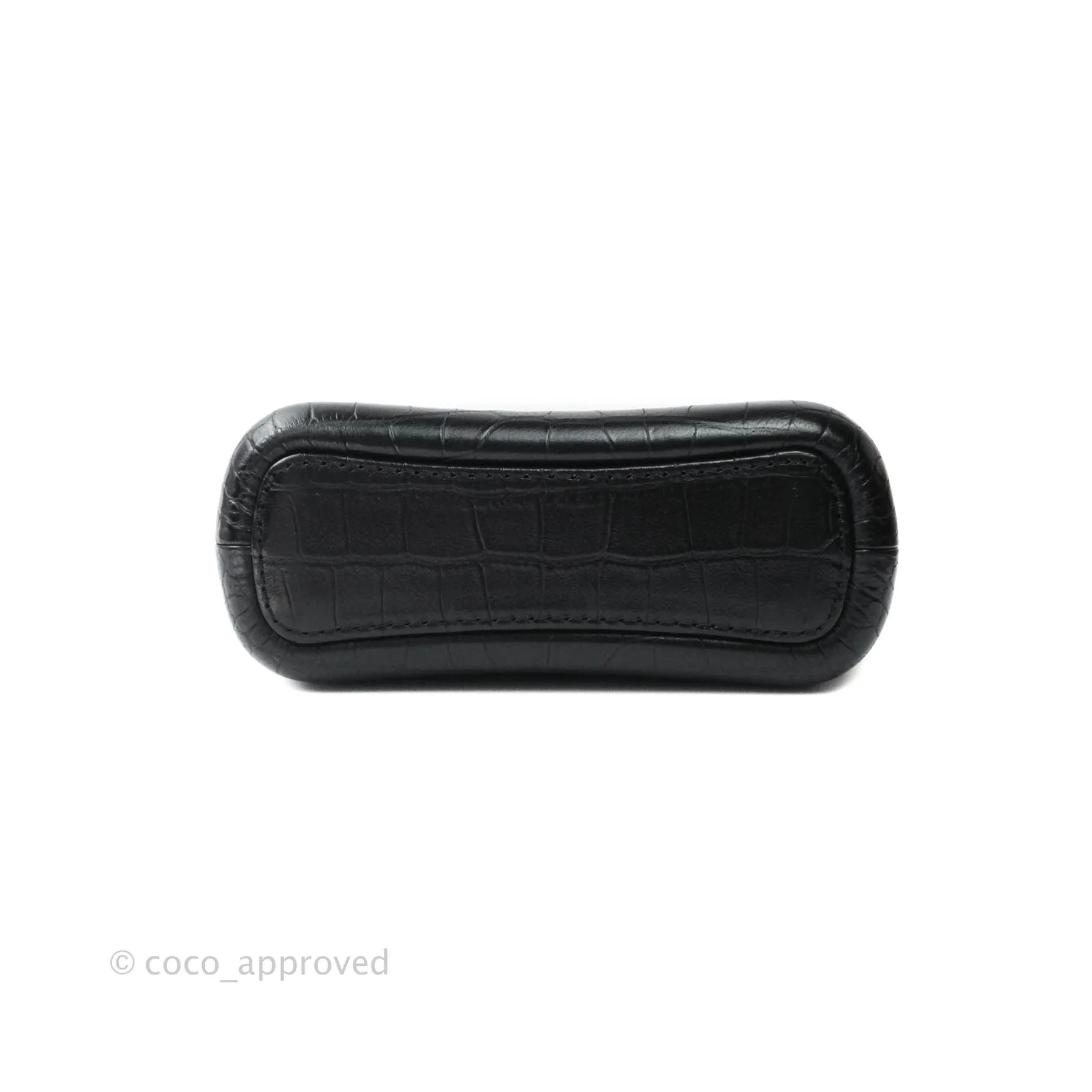 Chanel Crocodile Embossed Calfskin Small Gabrielle Cocodile Hobo Black