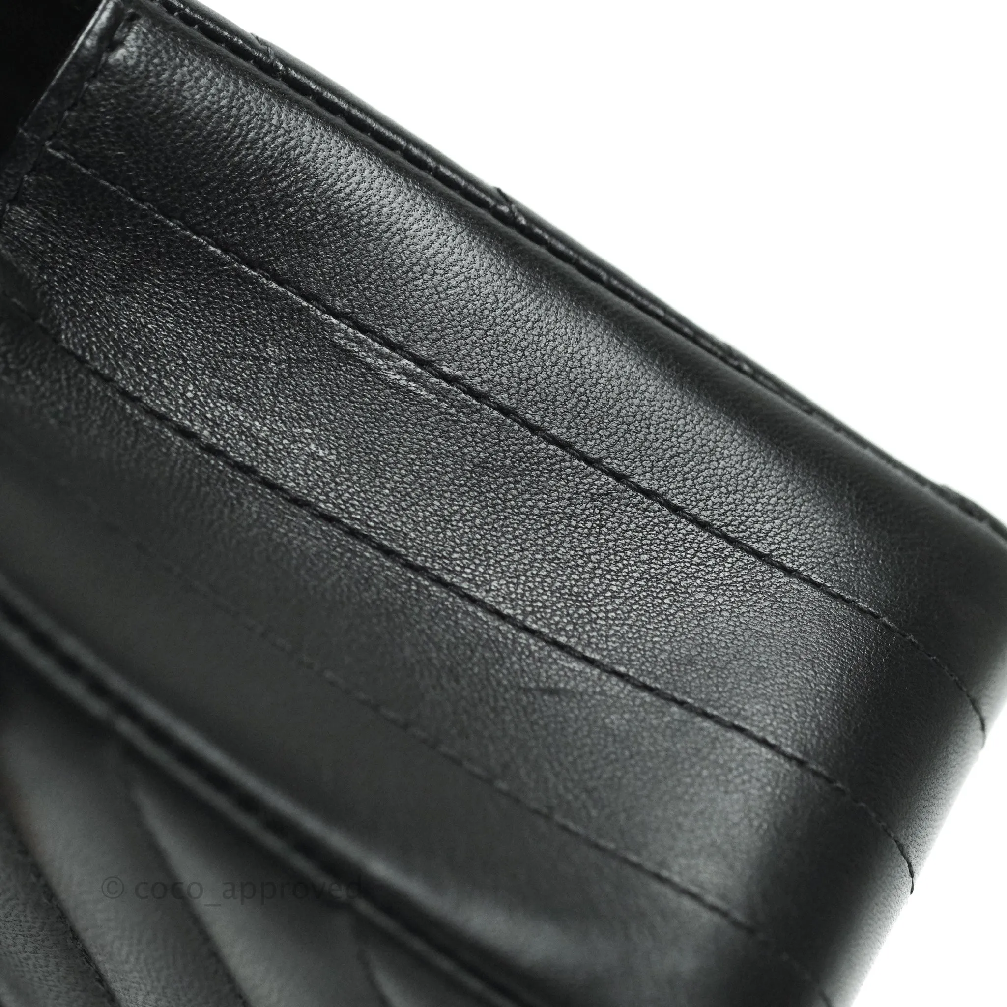 Chanel Lambskin Chevron Mini Rectangular Flap Black Gold Hardware