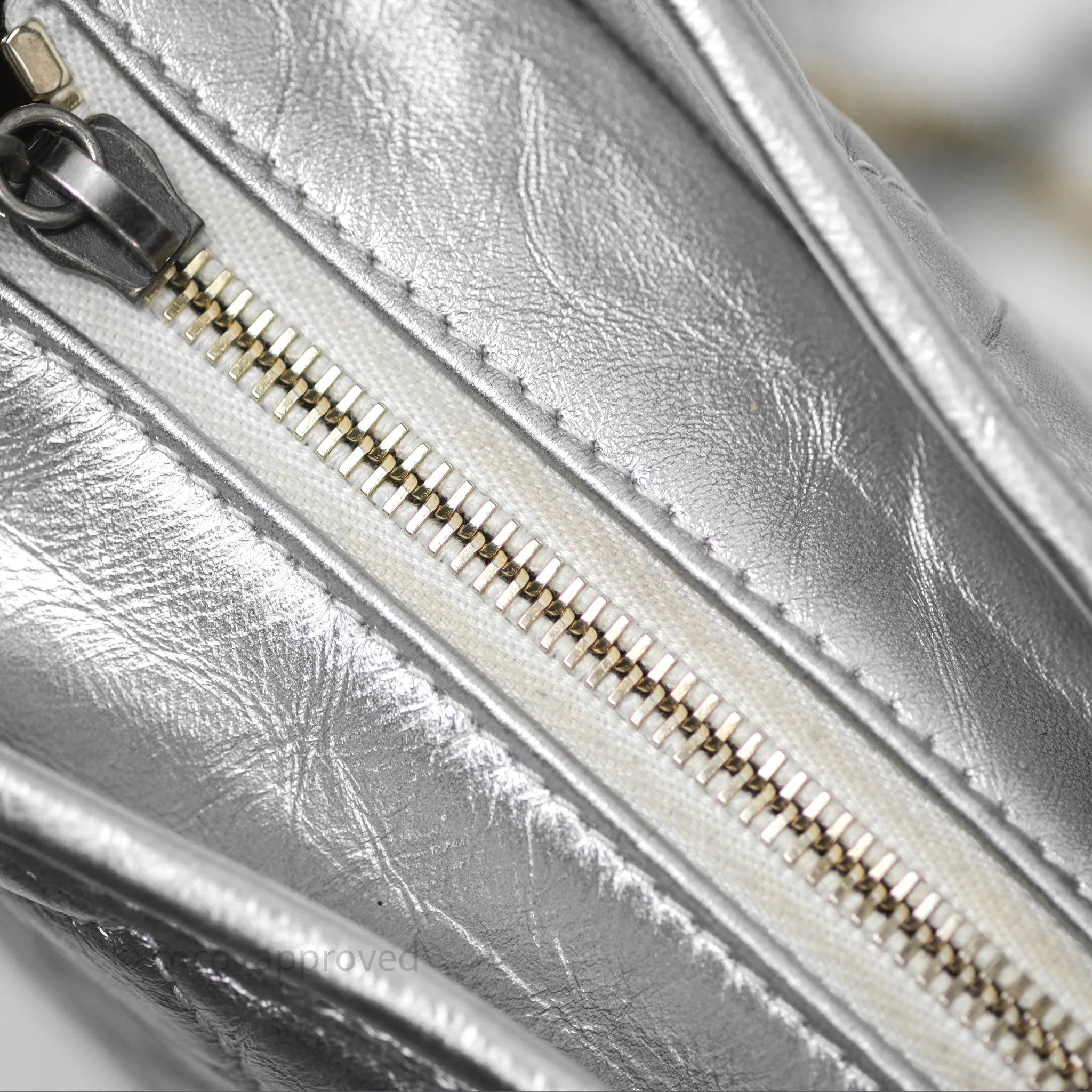 Chanel Large Gabrielle Hobo Metallic Silver Aged Calfskin Mixed Hardware