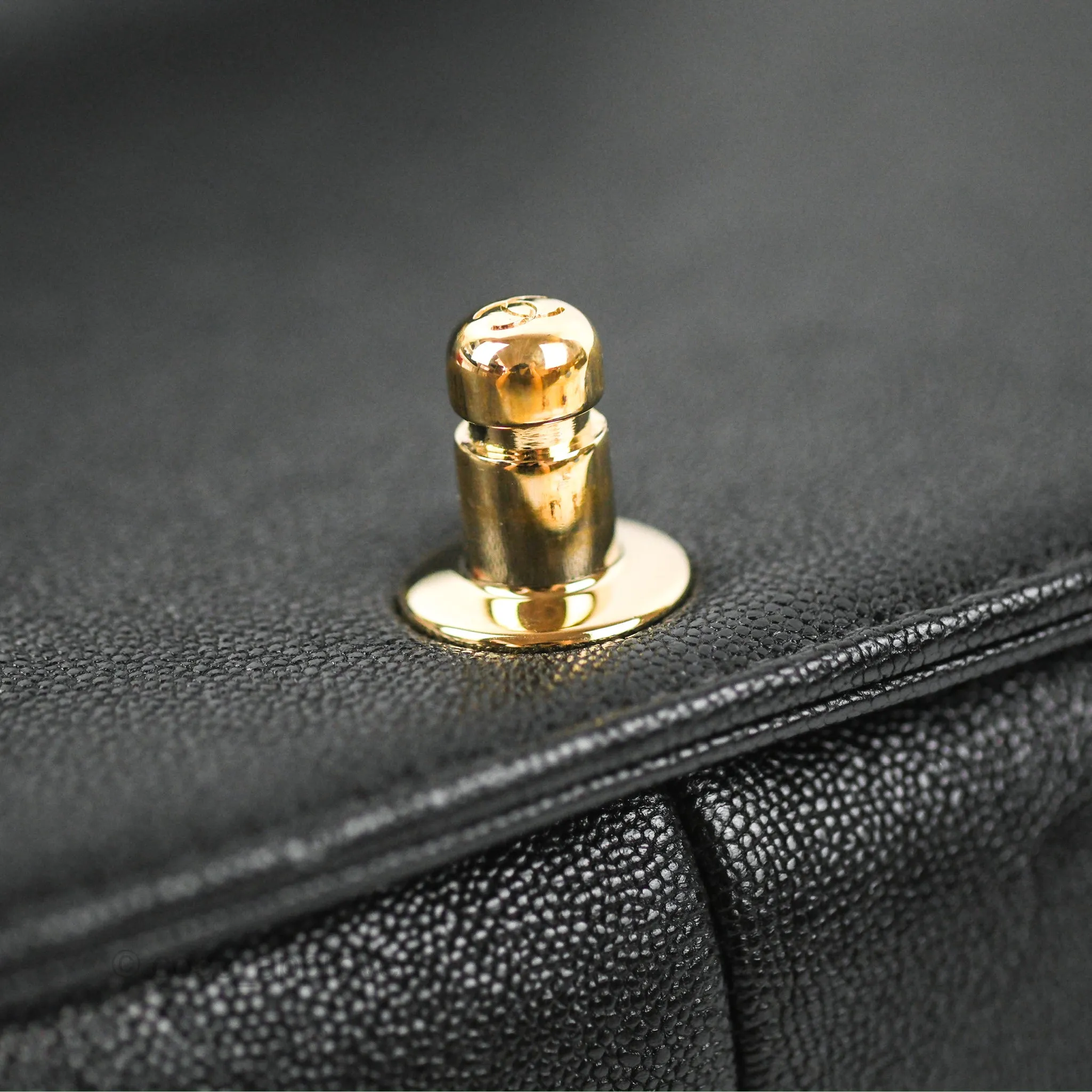 Chanel Medium Boy Chevron Black Caviar Gold Hardware