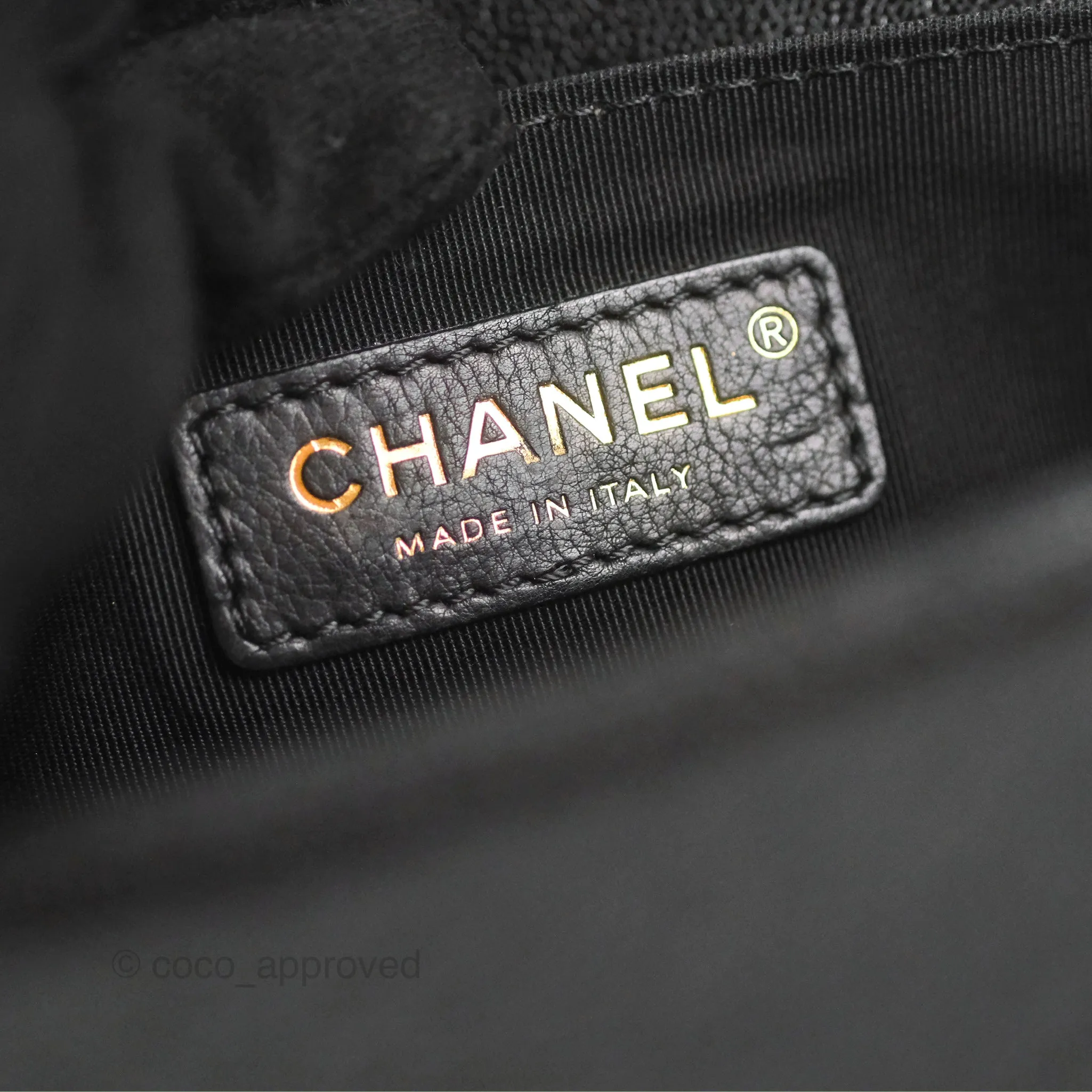 Chanel Medium Boy Chevron Black Caviar Gold Hardware