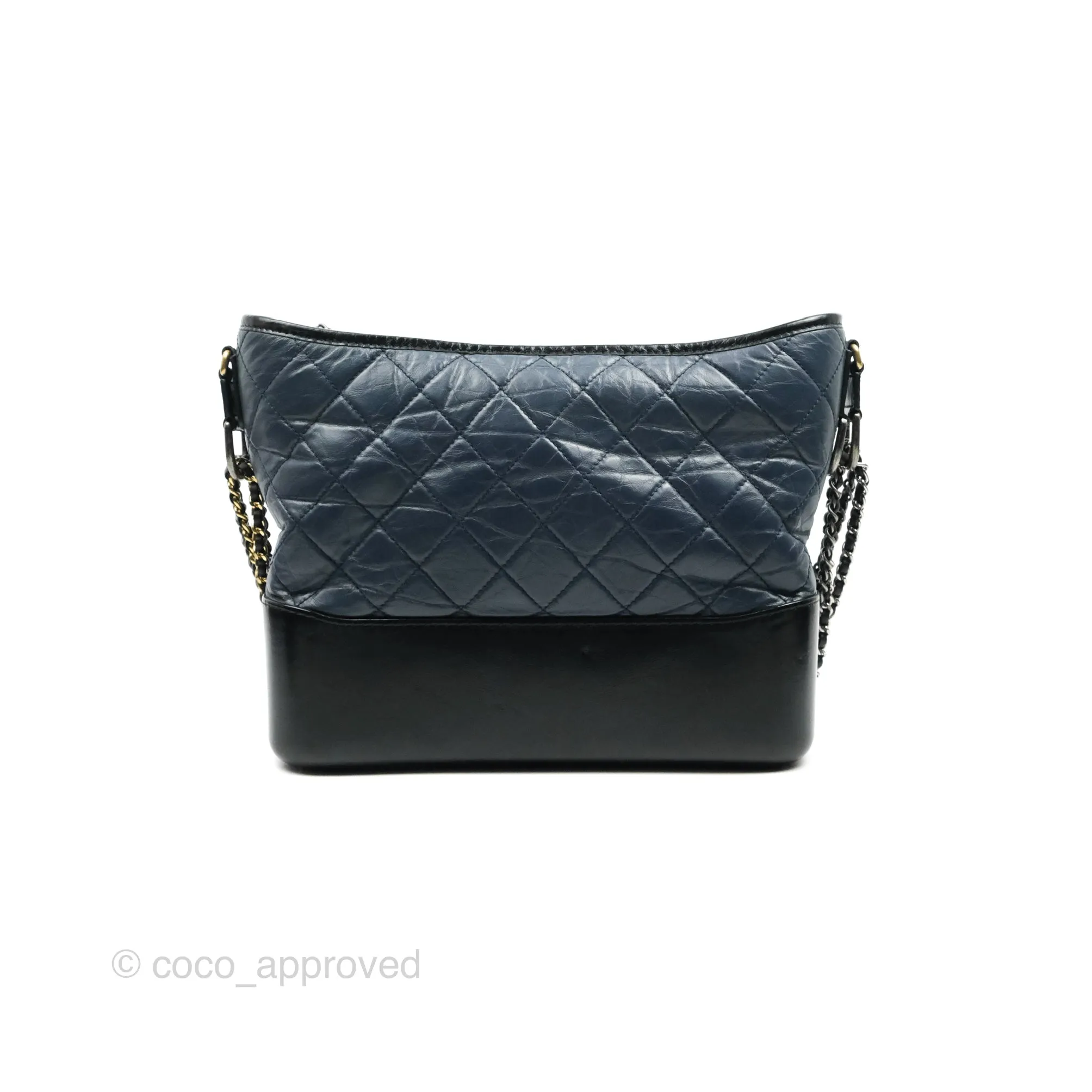 Chanel Medium Gabrielle Navy Black Aged Calfskin Mixed Hardware