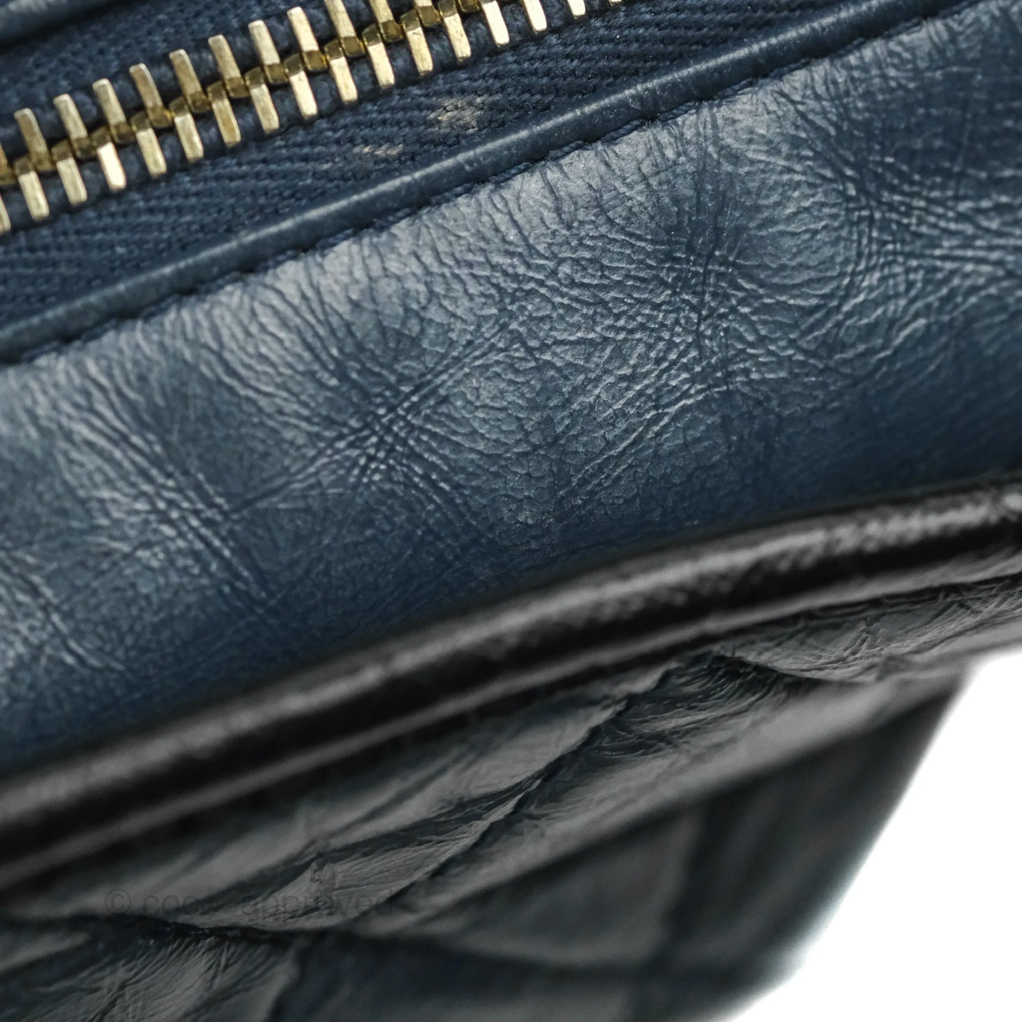 Chanel Medium Gabrielle Navy Black Aged Calfskin Mixed Hardware