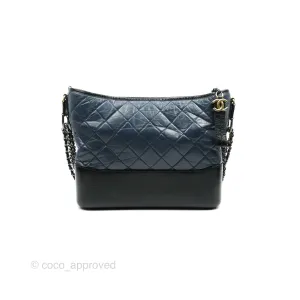 Chanel Medium Gabrielle Navy Black Aged Calfskin Mixed Hardware