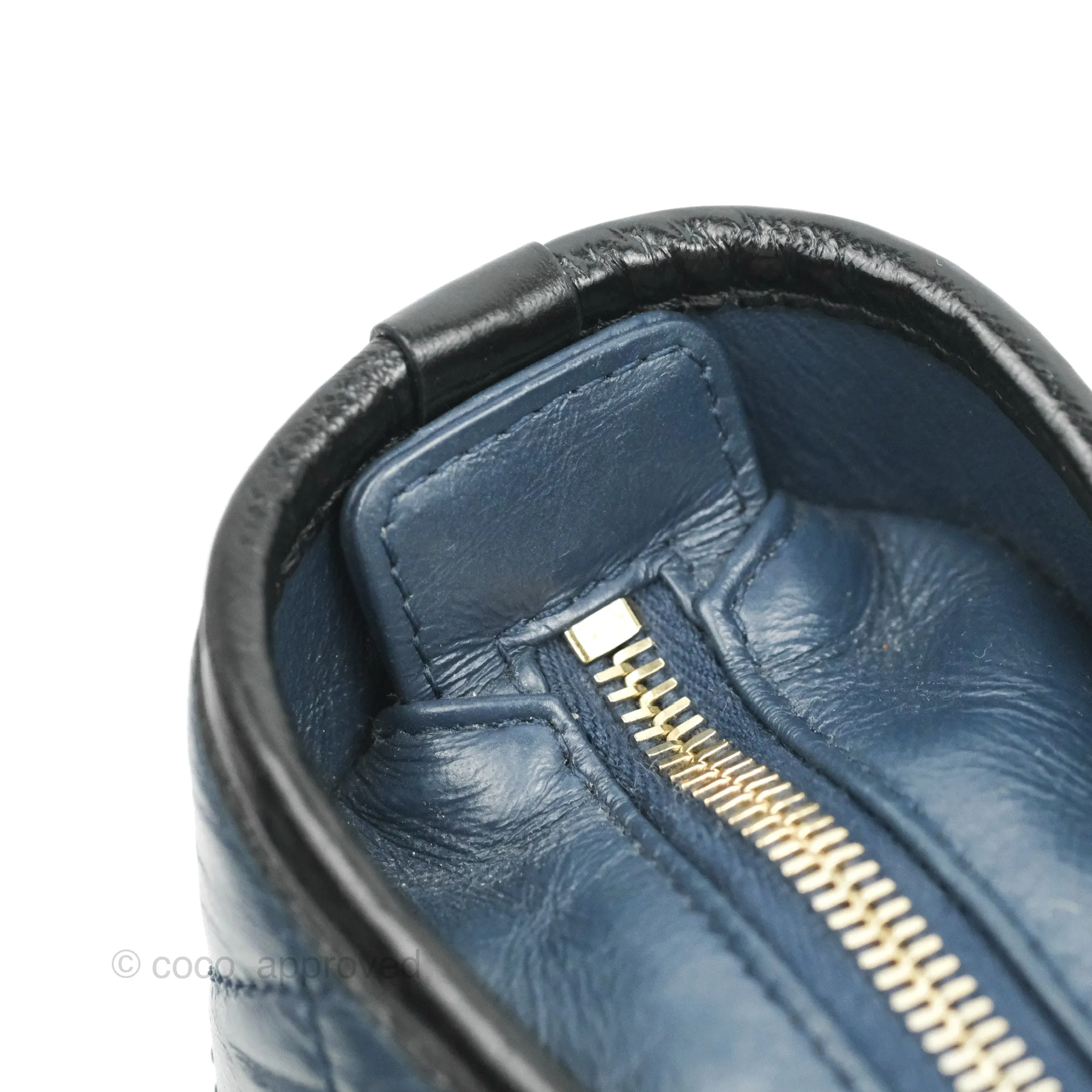 Chanel Medium Gabrielle Navy Black Aged Calfskin Mixed Hardware