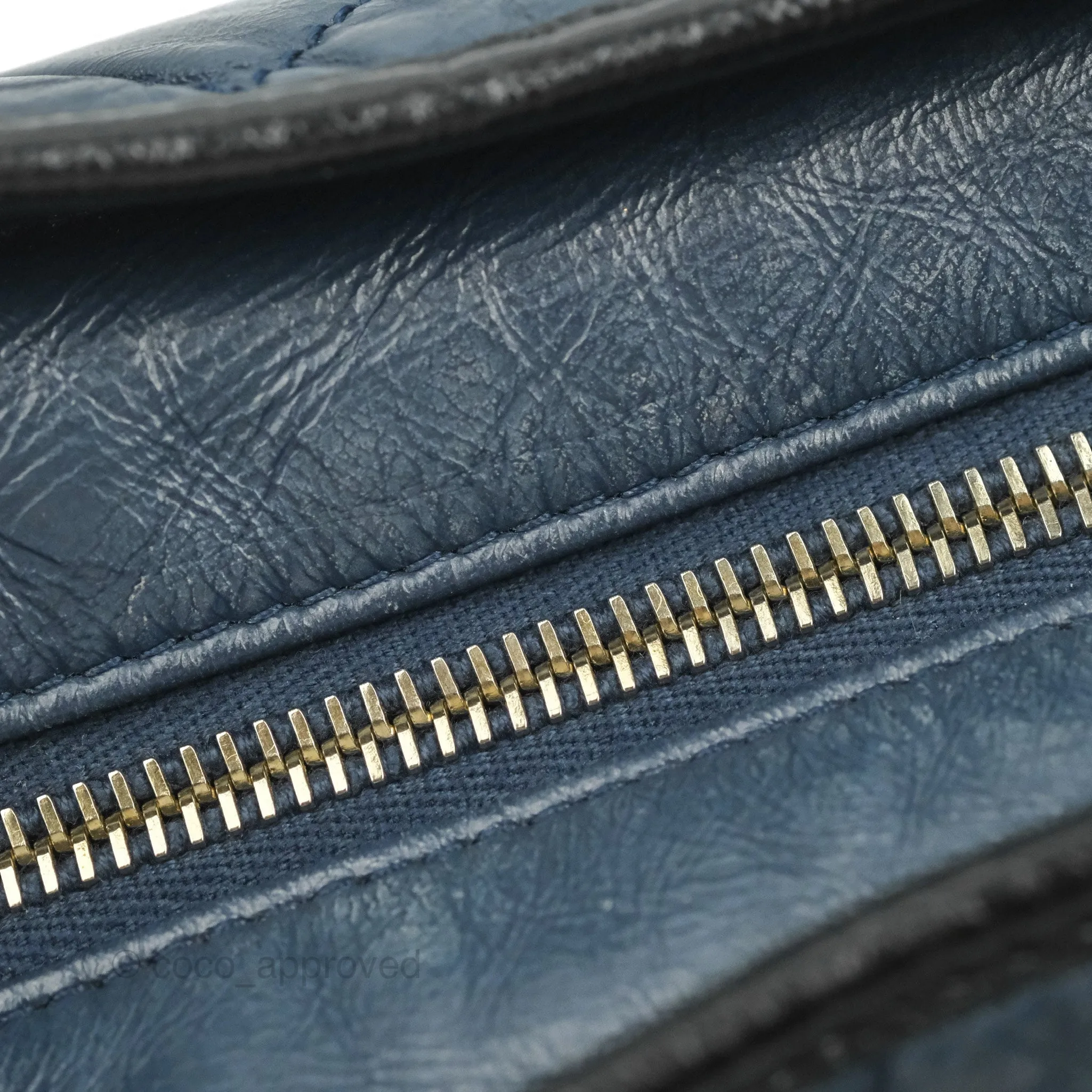 Chanel Medium Gabrielle Navy Black Aged Calfskin Mixed Hardware