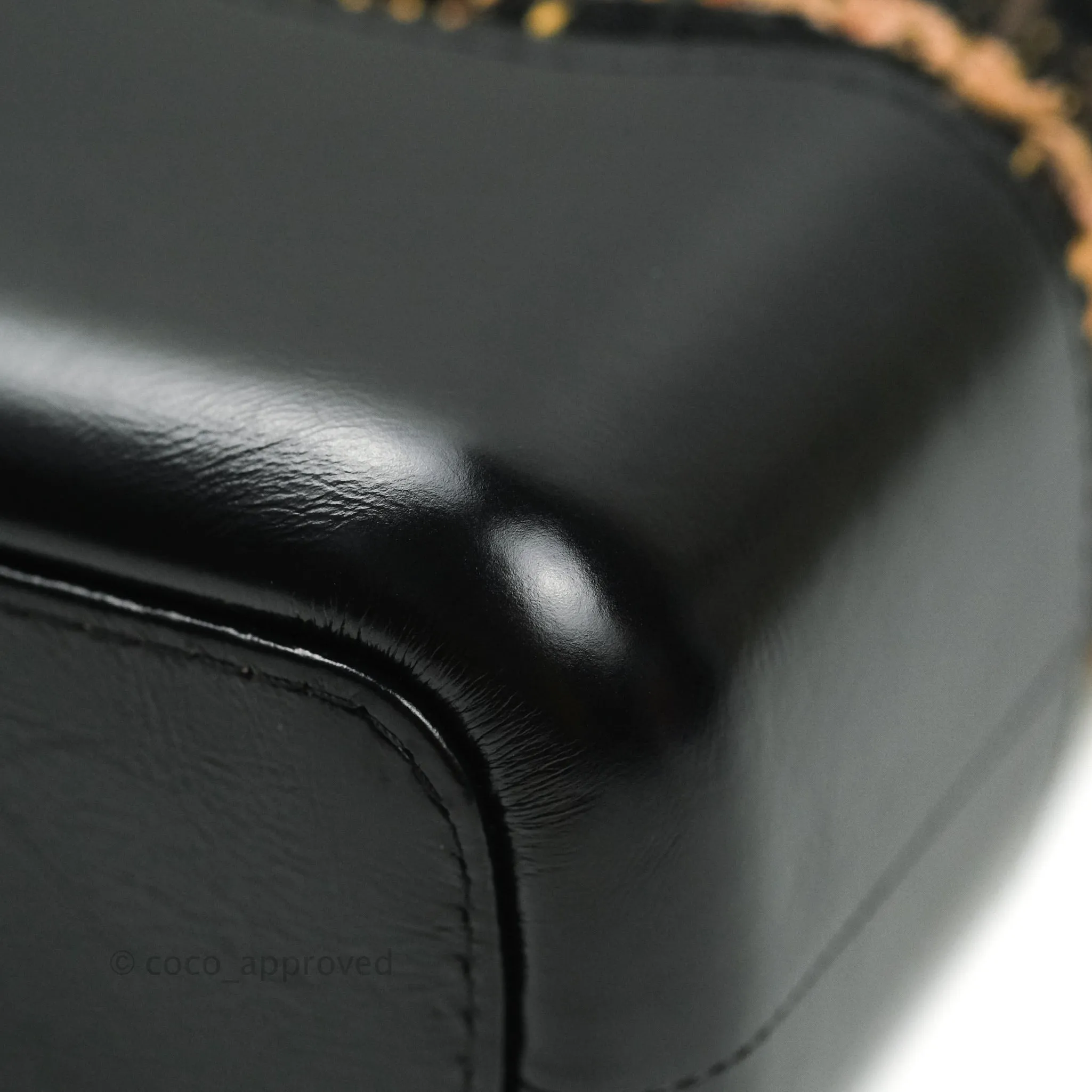 Chanel Medium Gabrielle Tweed Beige Black Calfskin