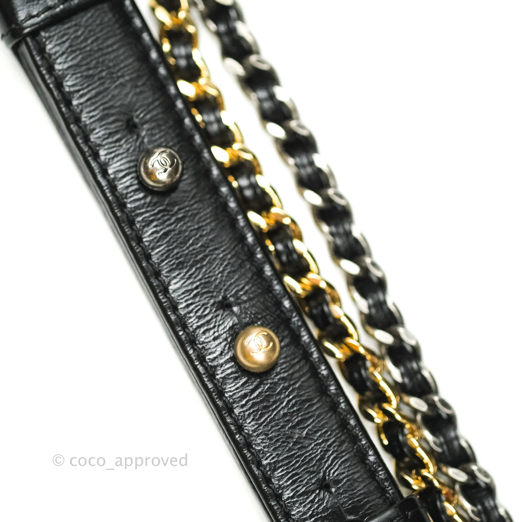 Chanel Medium Gabrielle Tweed Beige Black Calfskin