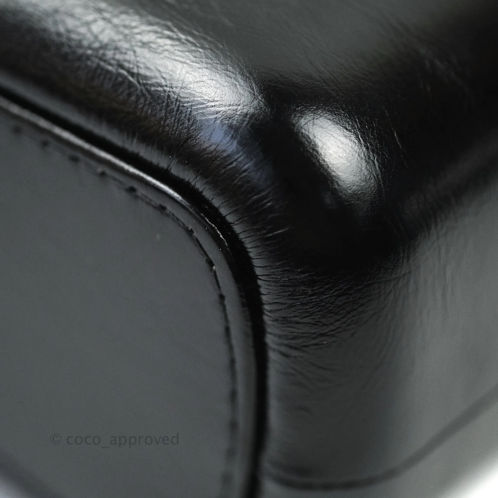 Chanel Medium Gabrielle White Black Aged Calfskin