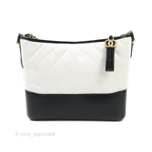 Chanel Medium Gabrielle White Black Aged Calfskin