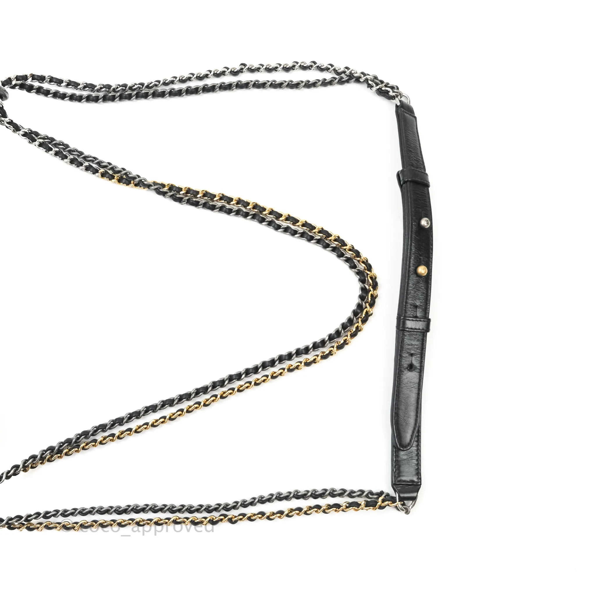Chanel Medium Gabrielle White Black Aged Calfskin