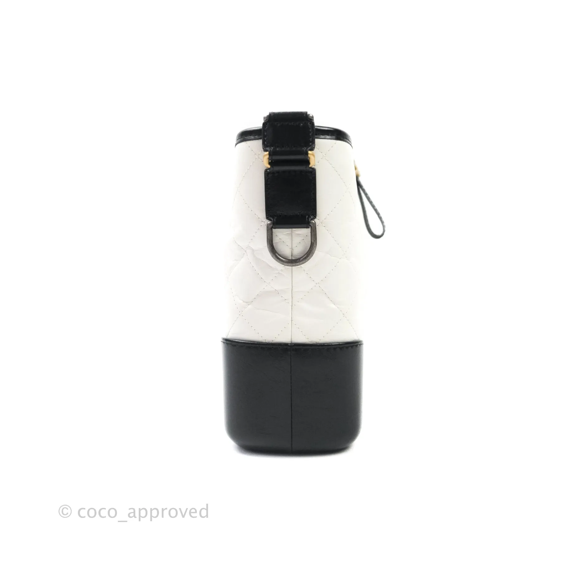 Chanel Medium Gabrielle White Black Aged Calfskin