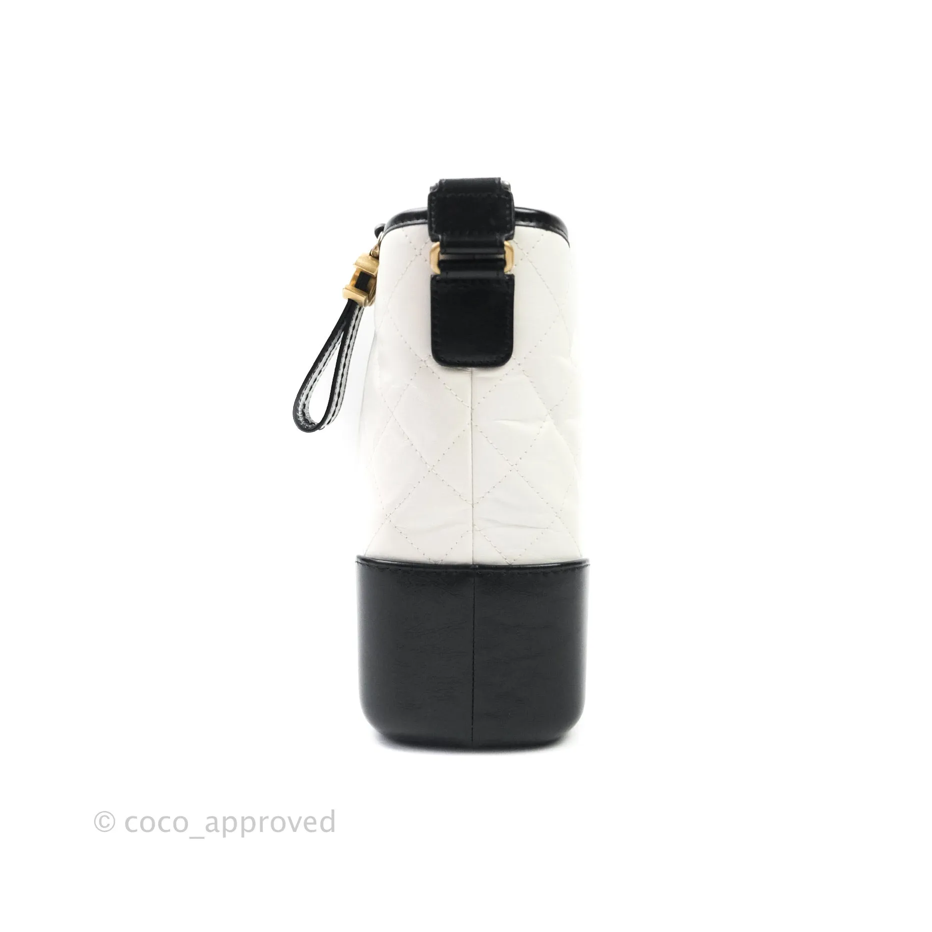 Chanel Medium Gabrielle White Black Aged Calfskin