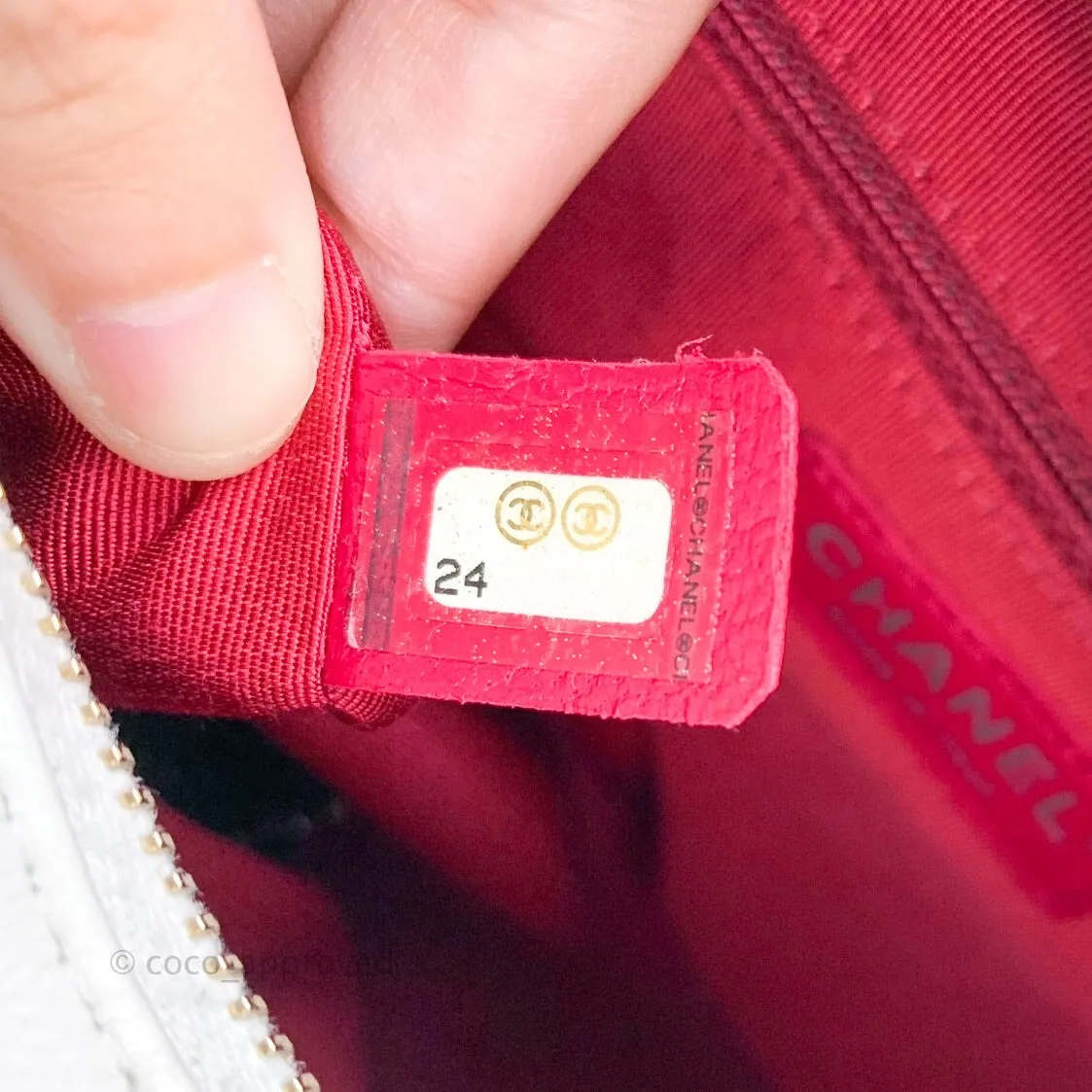 Chanel Medium Gabrielle White Black Aged Calfskin