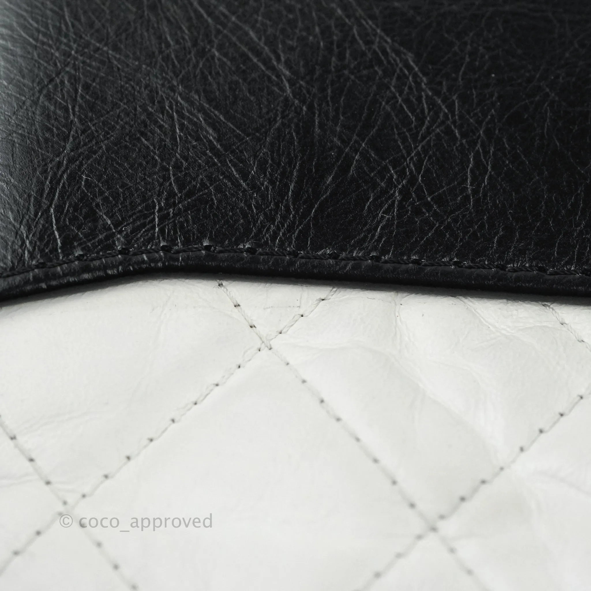 Chanel Medium Gabrielle White Black Aged Calfskin