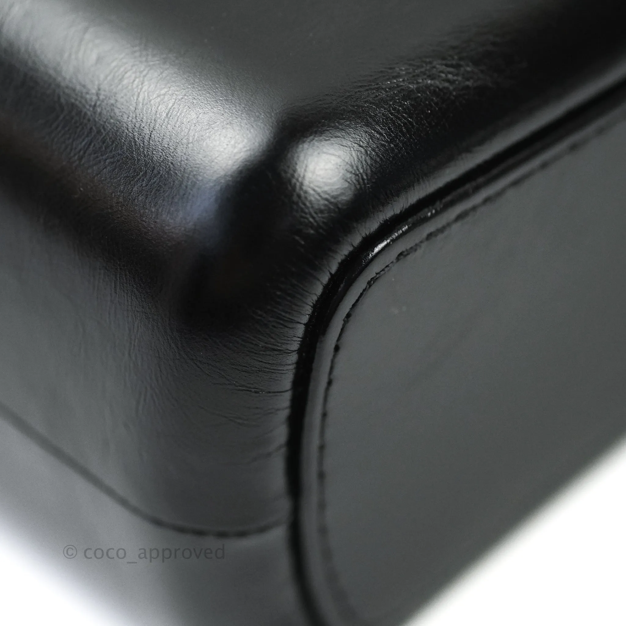 Chanel Medium Gabrielle White Black Aged Calfskin