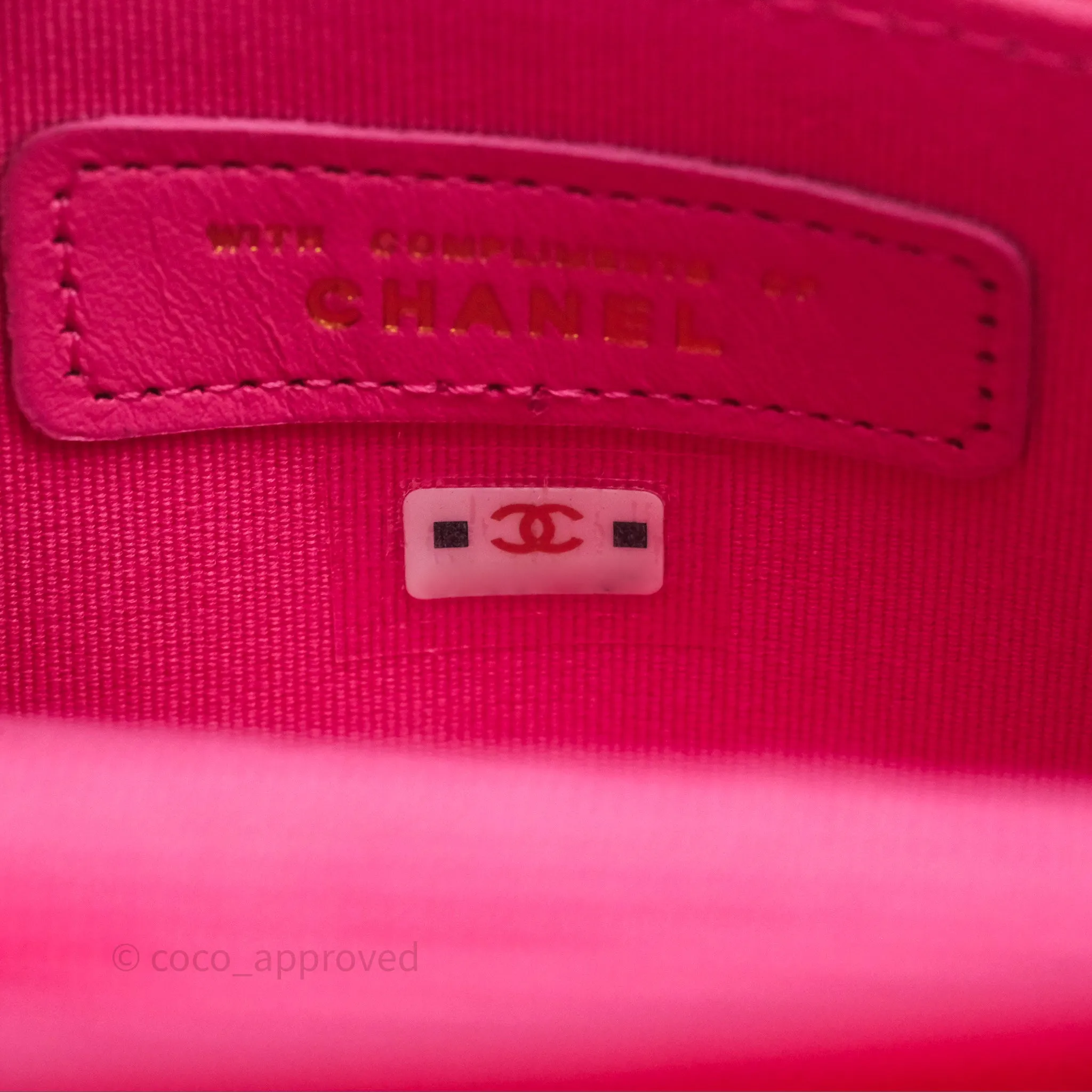 Chanel Mini Clutch With Chain Red Cotton Gold Hardware