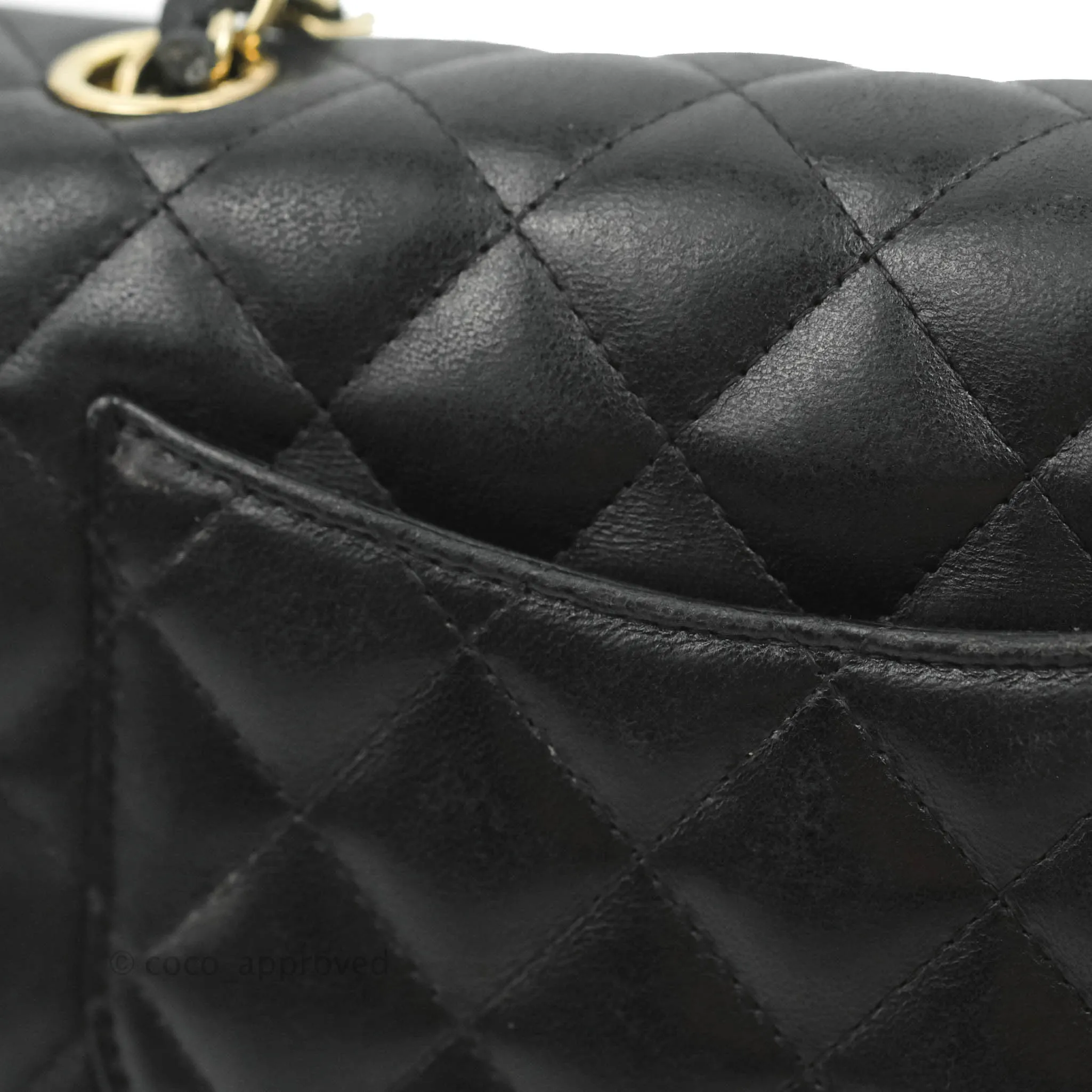 Chanel Mini Rectangular Flap Bag Valentine Limited Edition Black Lambskin Gold Hardware