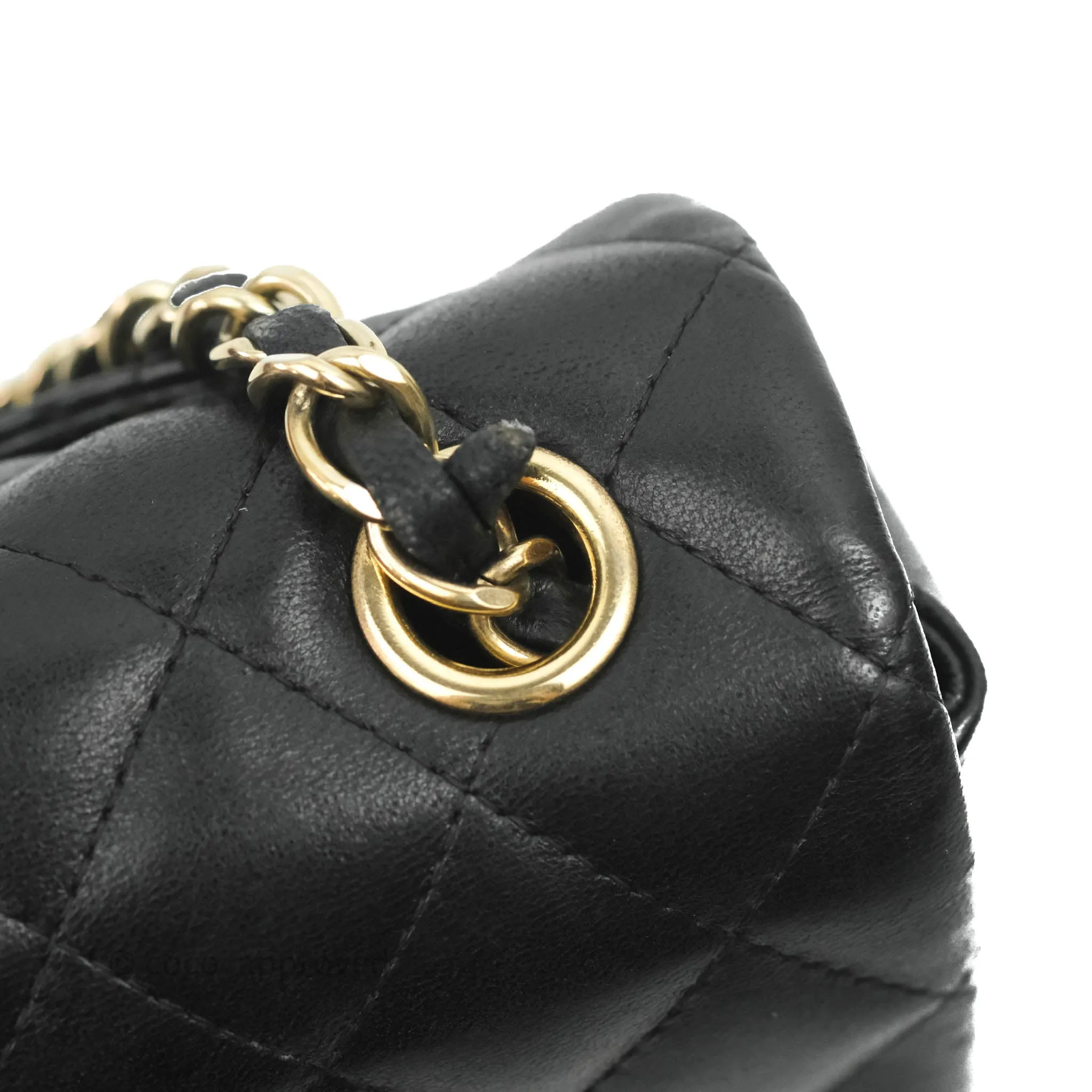 Chanel Mini Rectangular Flap Bag Valentine Limited Edition Black Lambskin Gold Hardware
