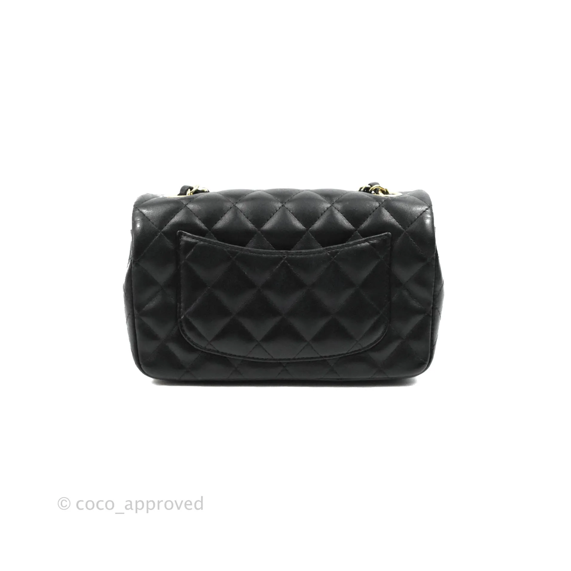 Chanel Mini Rectangular Flap Bag Valentine Limited Edition Black Lambskin Gold Hardware