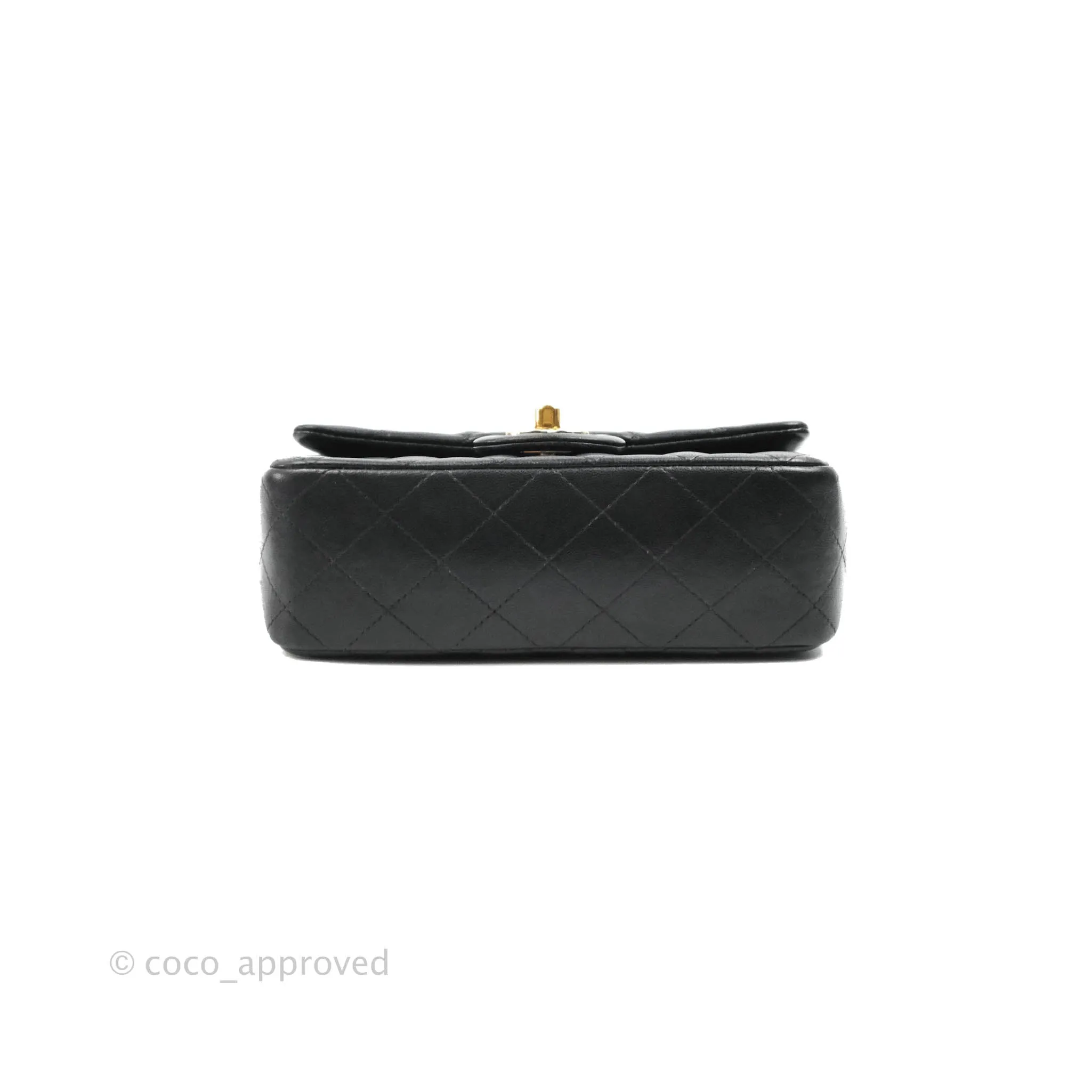 Chanel Mini Rectangular Flap Bag Valentine Limited Edition Black Lambskin Gold Hardware