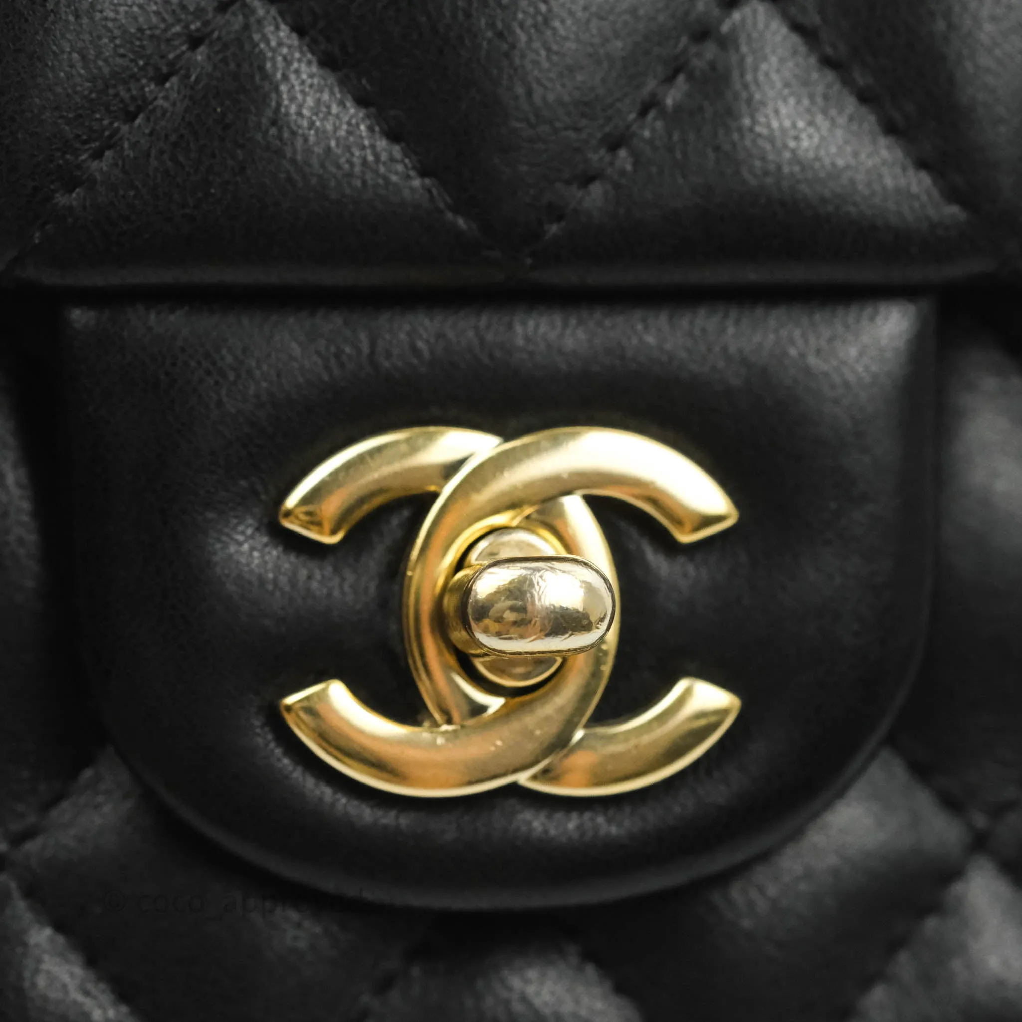 Chanel Mini Rectangular Flap Bag Valentine Limited Edition Black Lambskin Gold Hardware