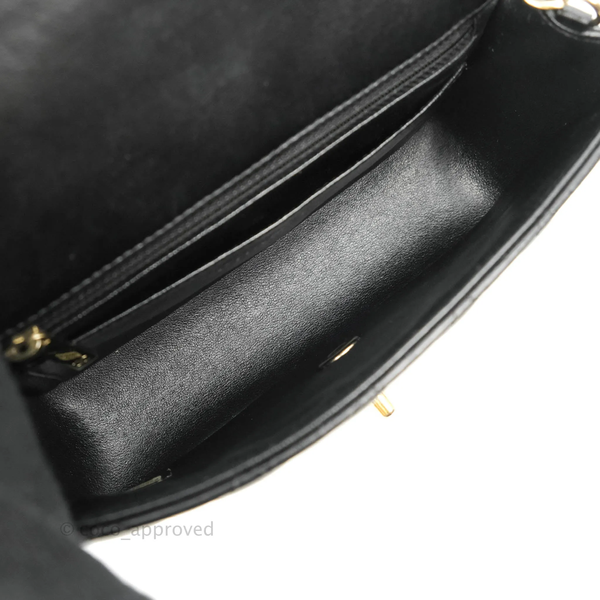 Chanel Mini Rectangular Flap Bag Valentine Limited Edition Black Lambskin Gold Hardware