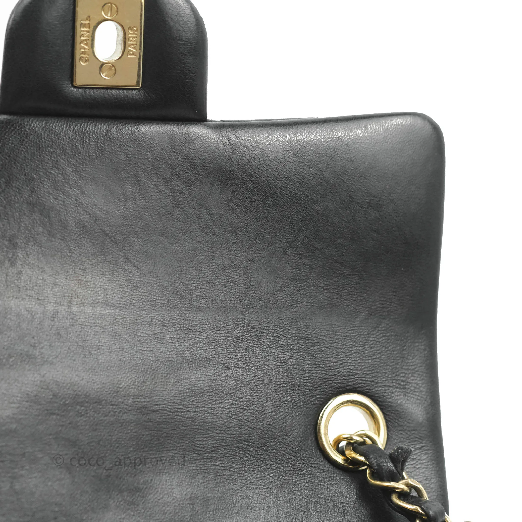 Chanel Mini Rectangular Flap Bag Valentine Limited Edition Black Lambskin Gold Hardware
