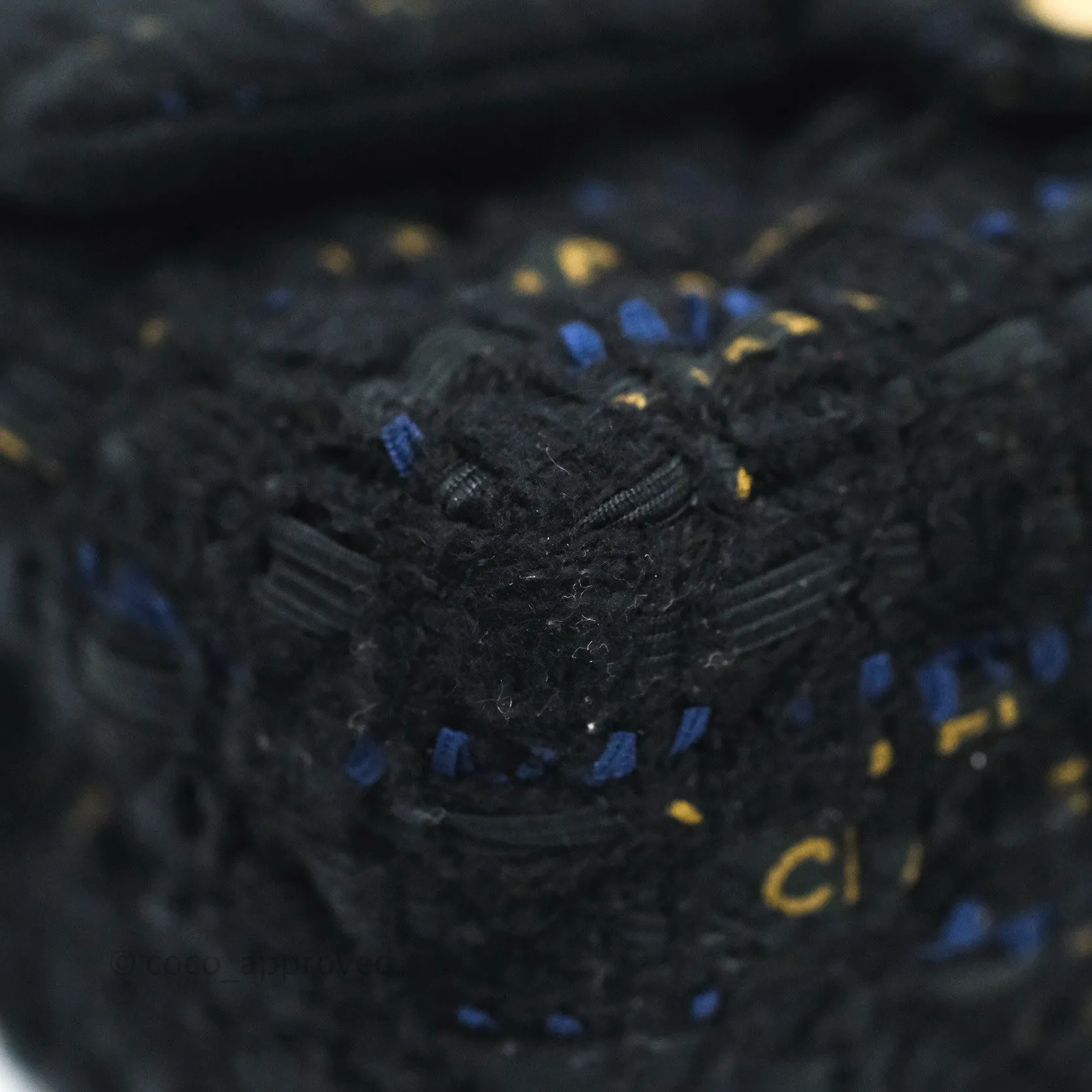 Chanel Mini Reissue 224 Black Navy Tweed Gold Hardware