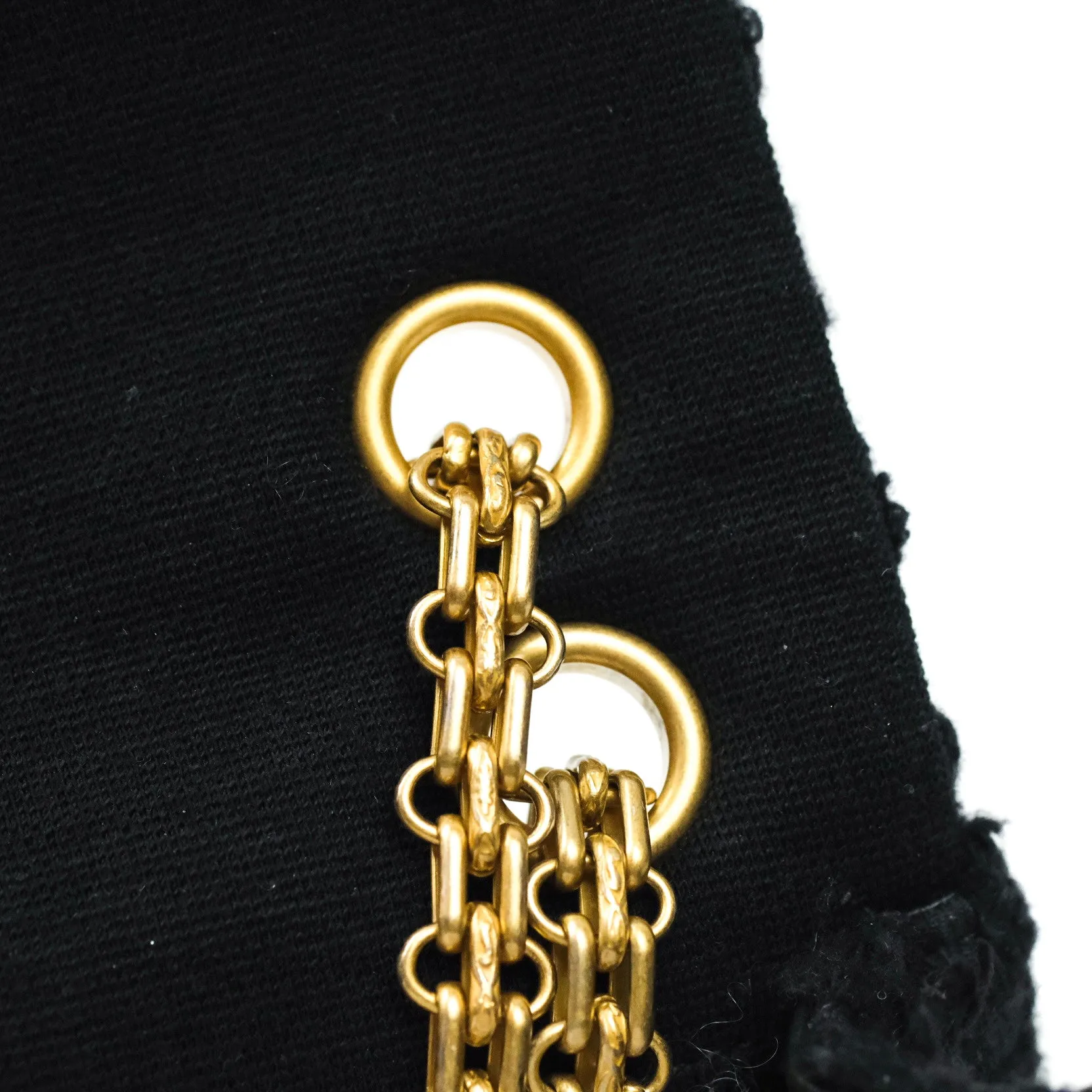 Chanel Mini Reissue 224 Black Navy Tweed Gold Hardware