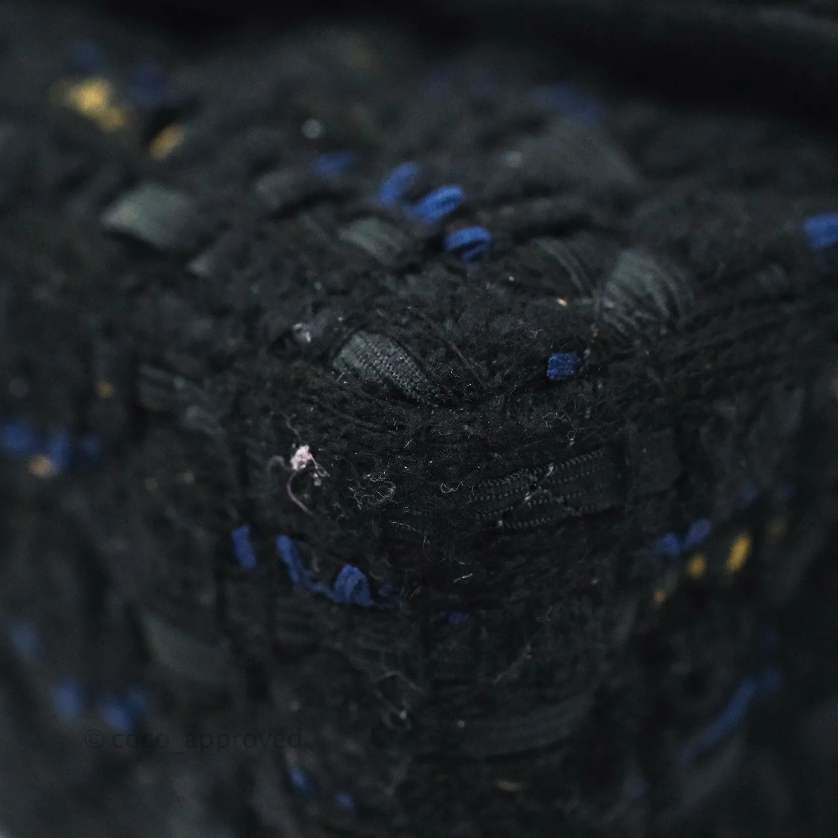 Chanel Mini Reissue 224 Black Navy Tweed Gold Hardware