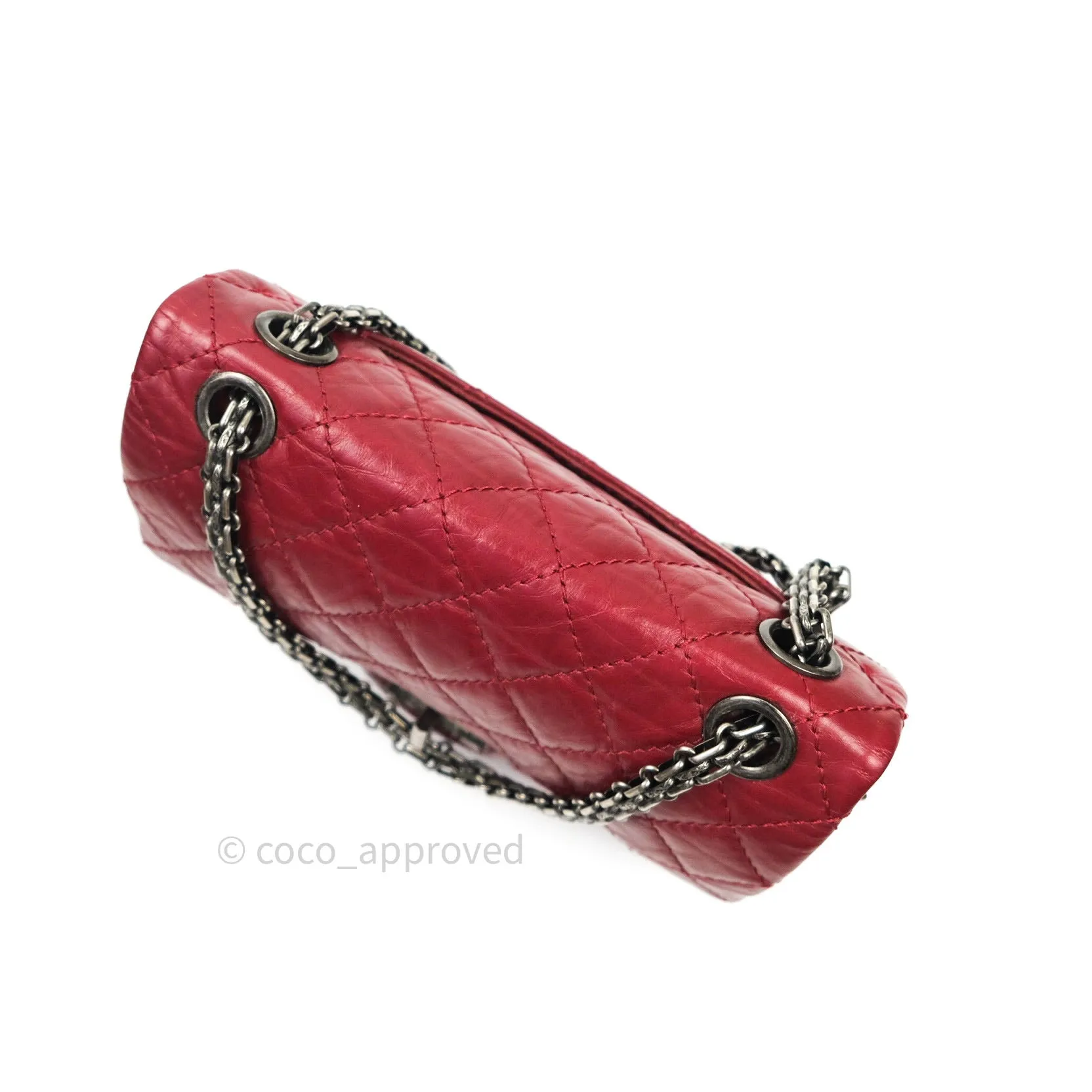 Chanel Mini Reissue 224 Dark Red Aged Calfskin Ruthenium Hardware