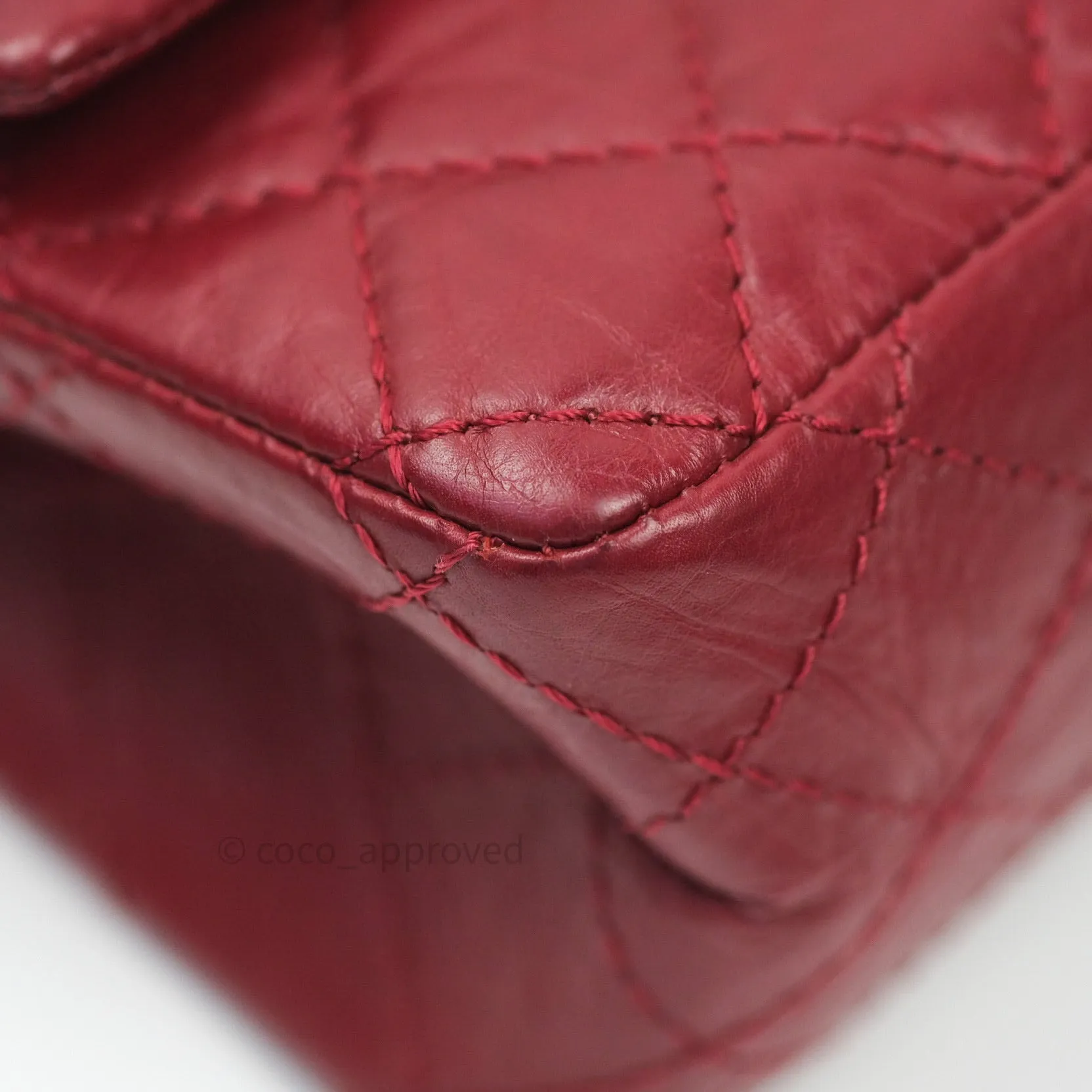 Chanel Mini Reissue 224 Dark Red Aged Calfskin Ruthenium Hardware
