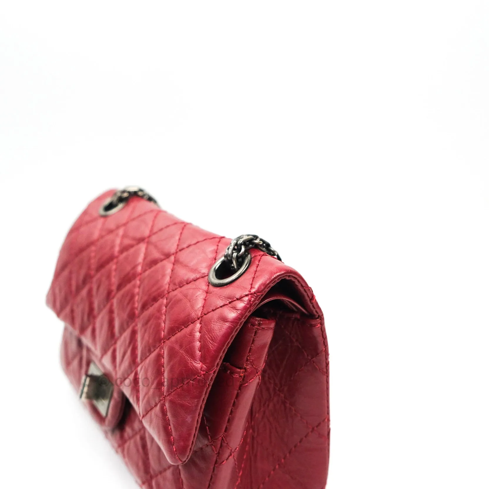Chanel Mini Reissue 224 Dark Red Aged Calfskin Ruthenium Hardware