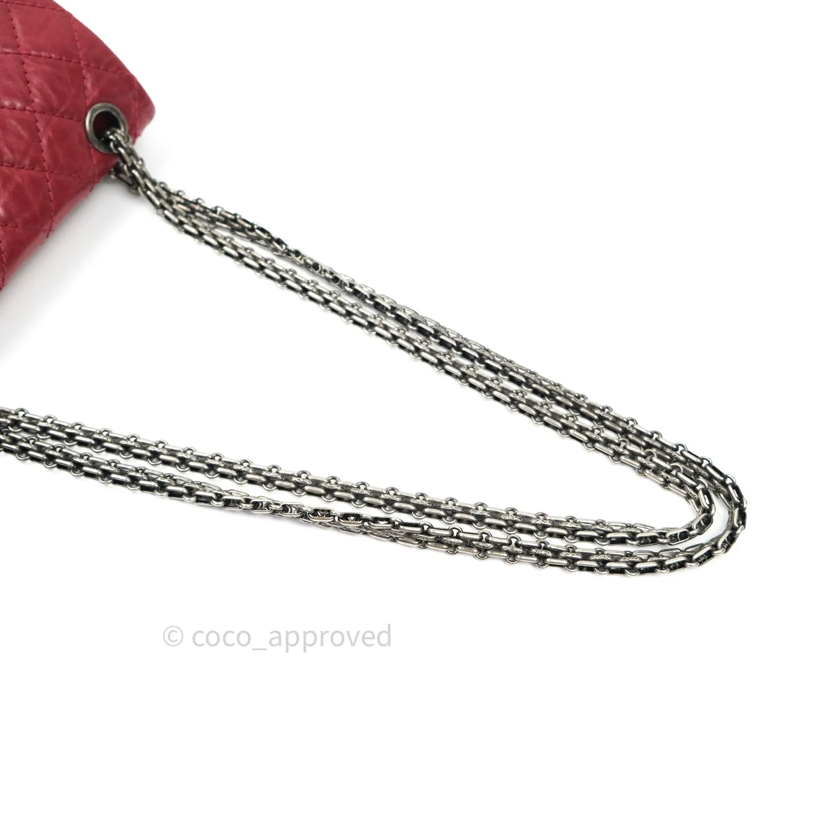 Chanel Mini Reissue 224 Dark Red Aged Calfskin Ruthenium Hardware