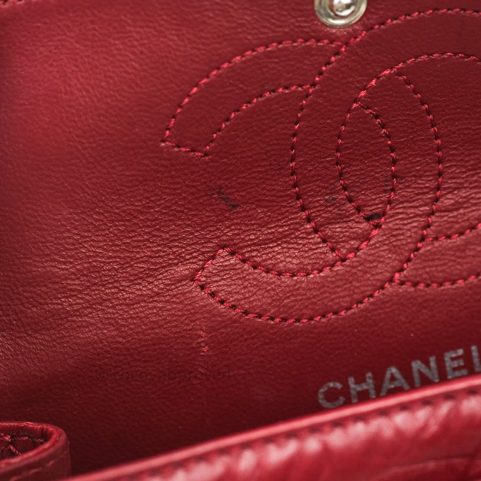 Chanel Mini Reissue 224 Dark Red Aged Calfskin Ruthenium Hardware