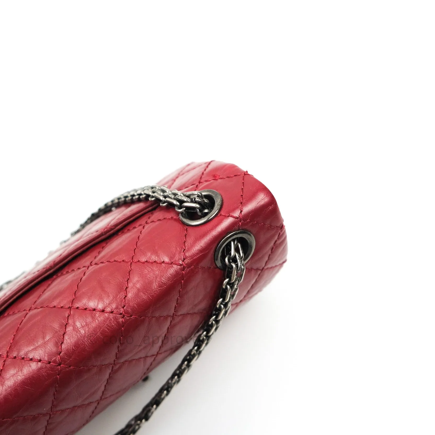 Chanel Mini Reissue 224 Dark Red Aged Calfskin Ruthenium Hardware