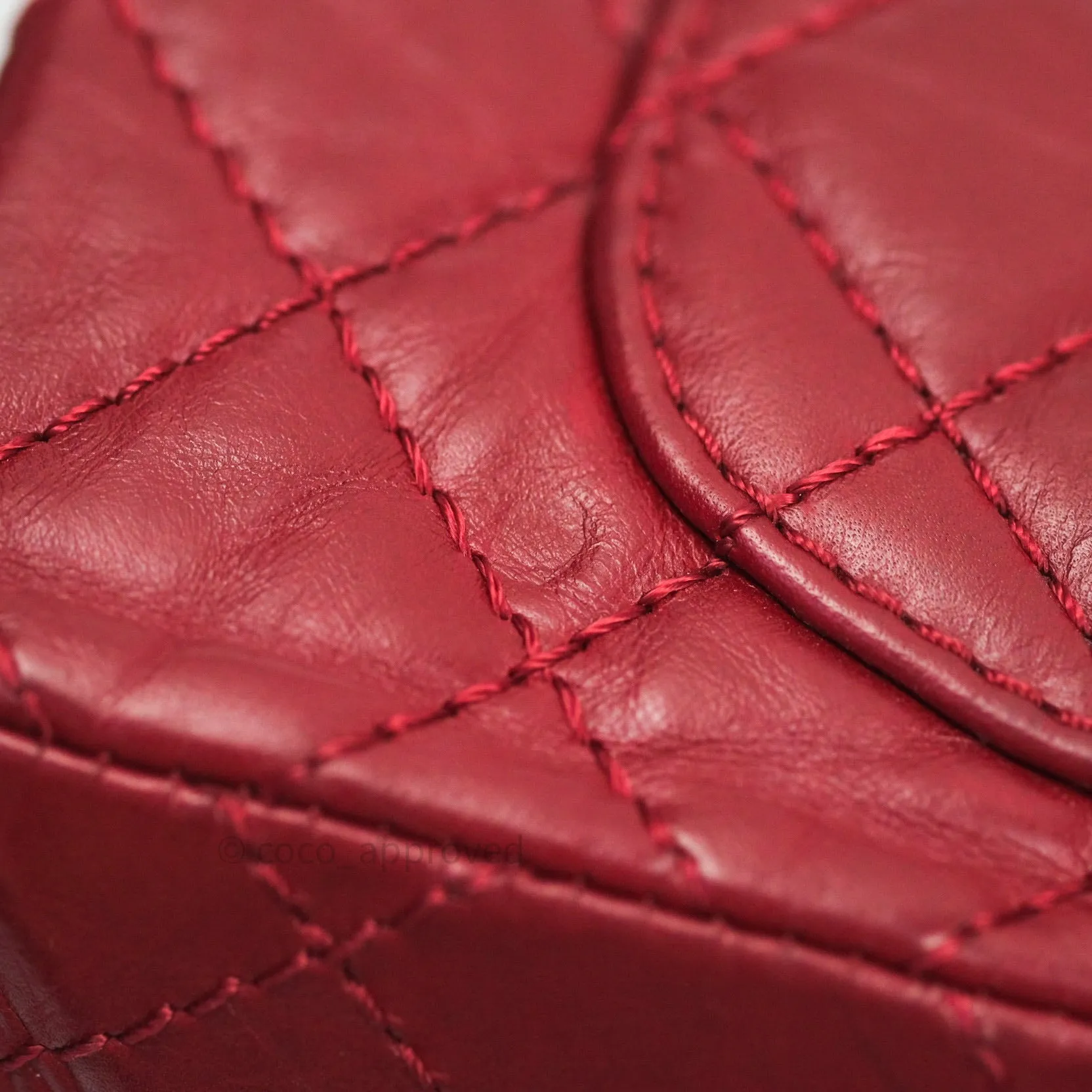 Chanel Mini Reissue 224 Dark Red Aged Calfskin Ruthenium Hardware