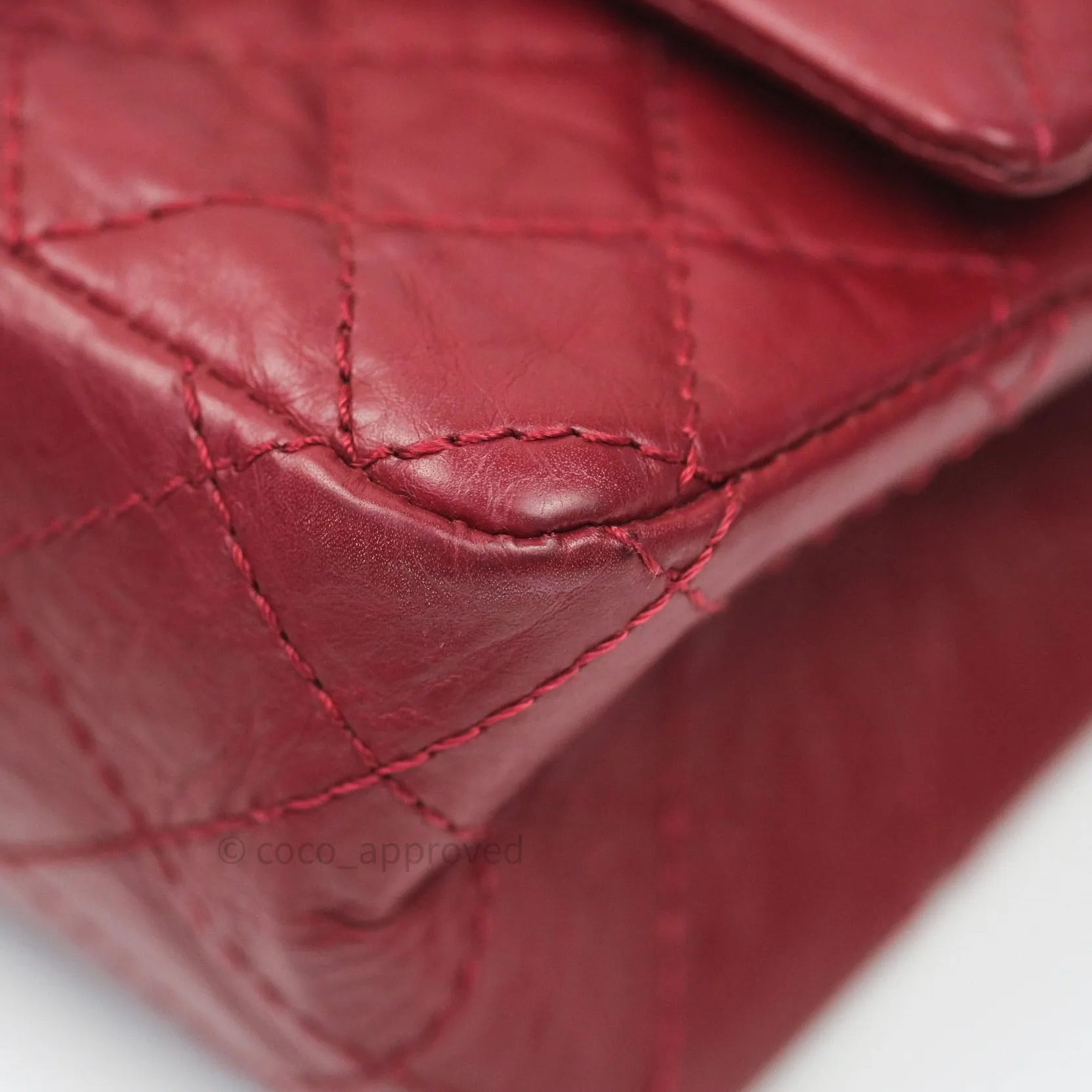 Chanel Mini Reissue 224 Dark Red Aged Calfskin Ruthenium Hardware