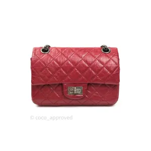 Chanel Mini Reissue 224 Dark Red Aged Calfskin Ruthenium Hardware