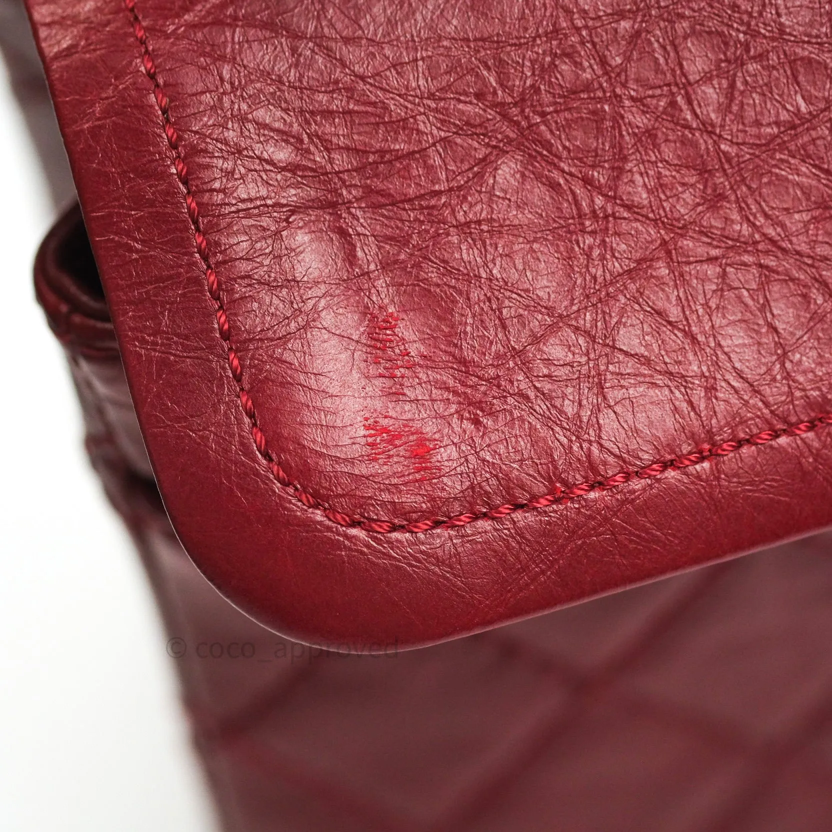 Chanel Mini Reissue 224 Dark Red Aged Calfskin Ruthenium Hardware