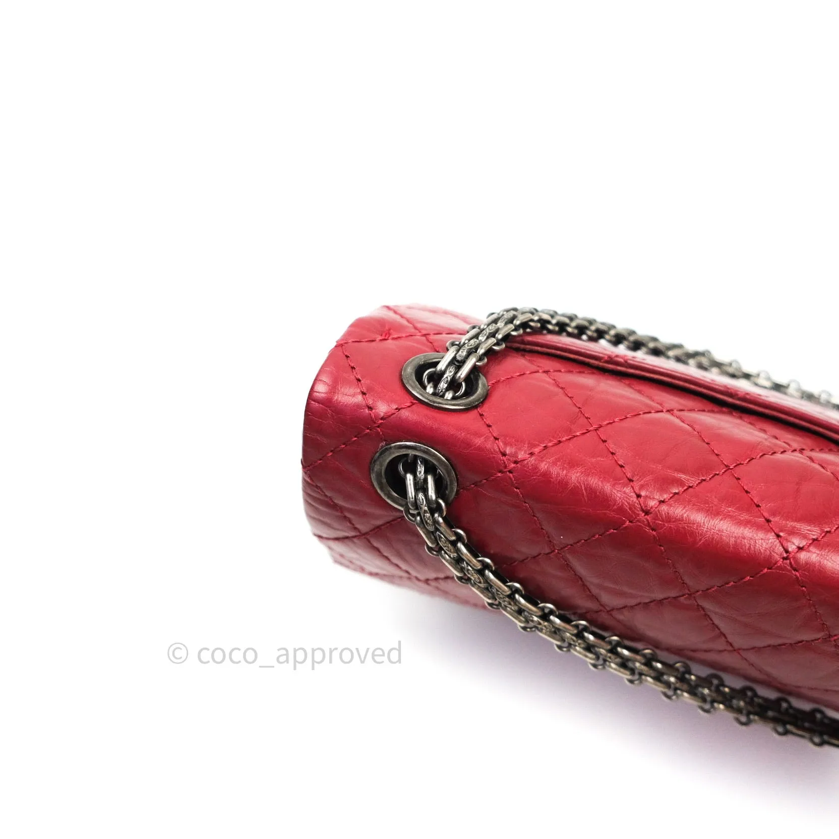 Chanel Mini Reissue 224 Dark Red Aged Calfskin Ruthenium Hardware