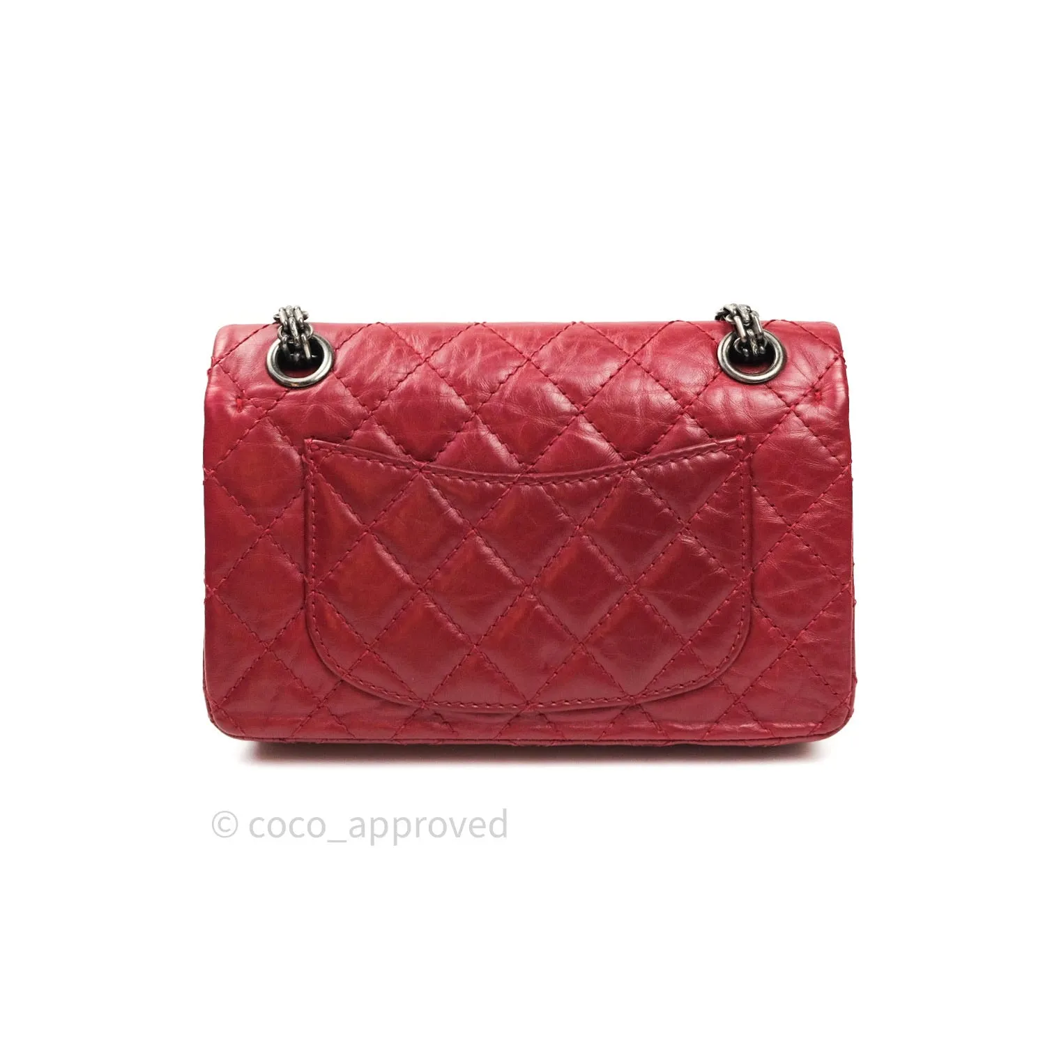 Chanel Mini Reissue 224 Dark Red Aged Calfskin Ruthenium Hardware