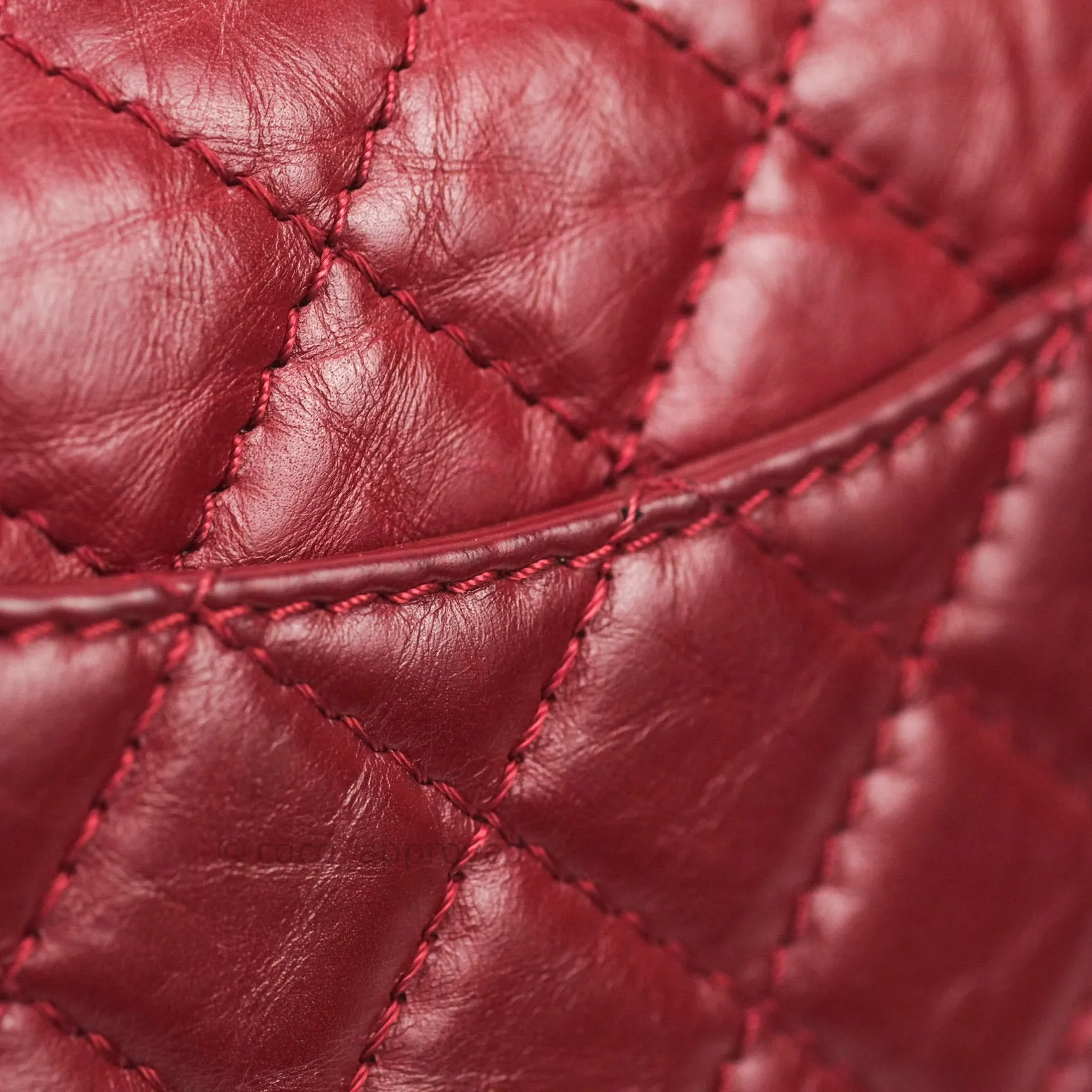 Chanel Mini Reissue 224 Dark Red Aged Calfskin Ruthenium Hardware
