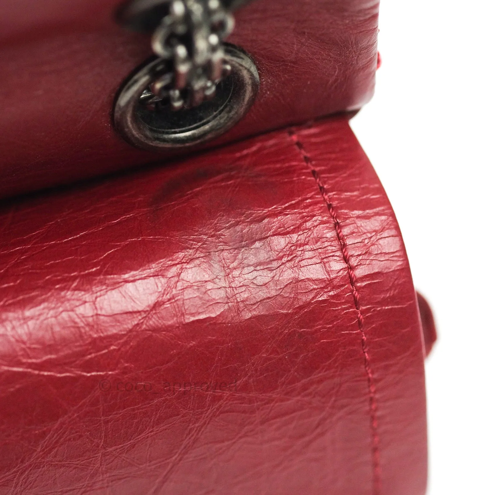 Chanel Mini Reissue 224 Dark Red Aged Calfskin Ruthenium Hardware